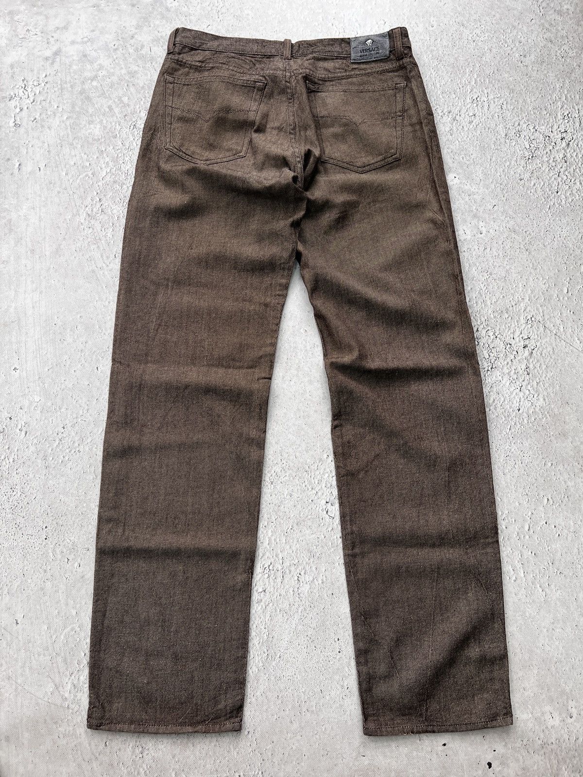 Versace VINTAGE BAGGY VERSACE MEDUSA Y2K BROWN PABTS JEANS Size US 34 / EU 50 - 14 Thumbnail