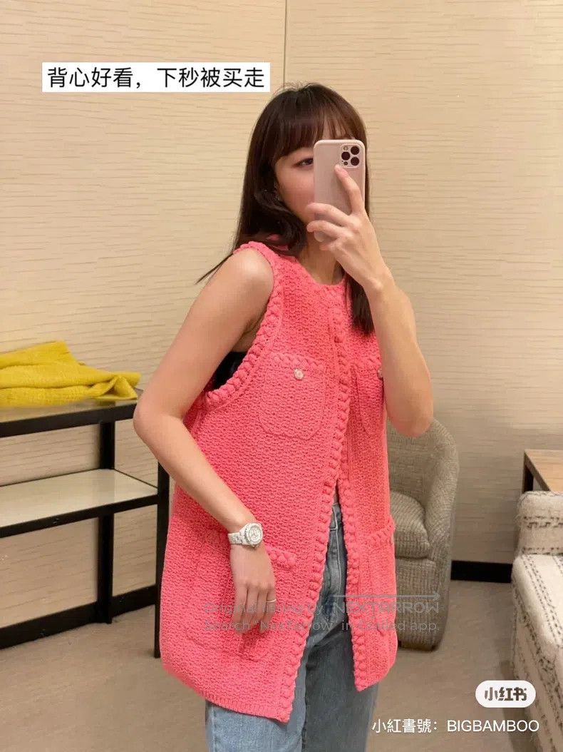 Chanel Chanel Watermelon red knitted vest jacket Size XS / US 0-2 / IT 36-38 - 8 Thumbnail