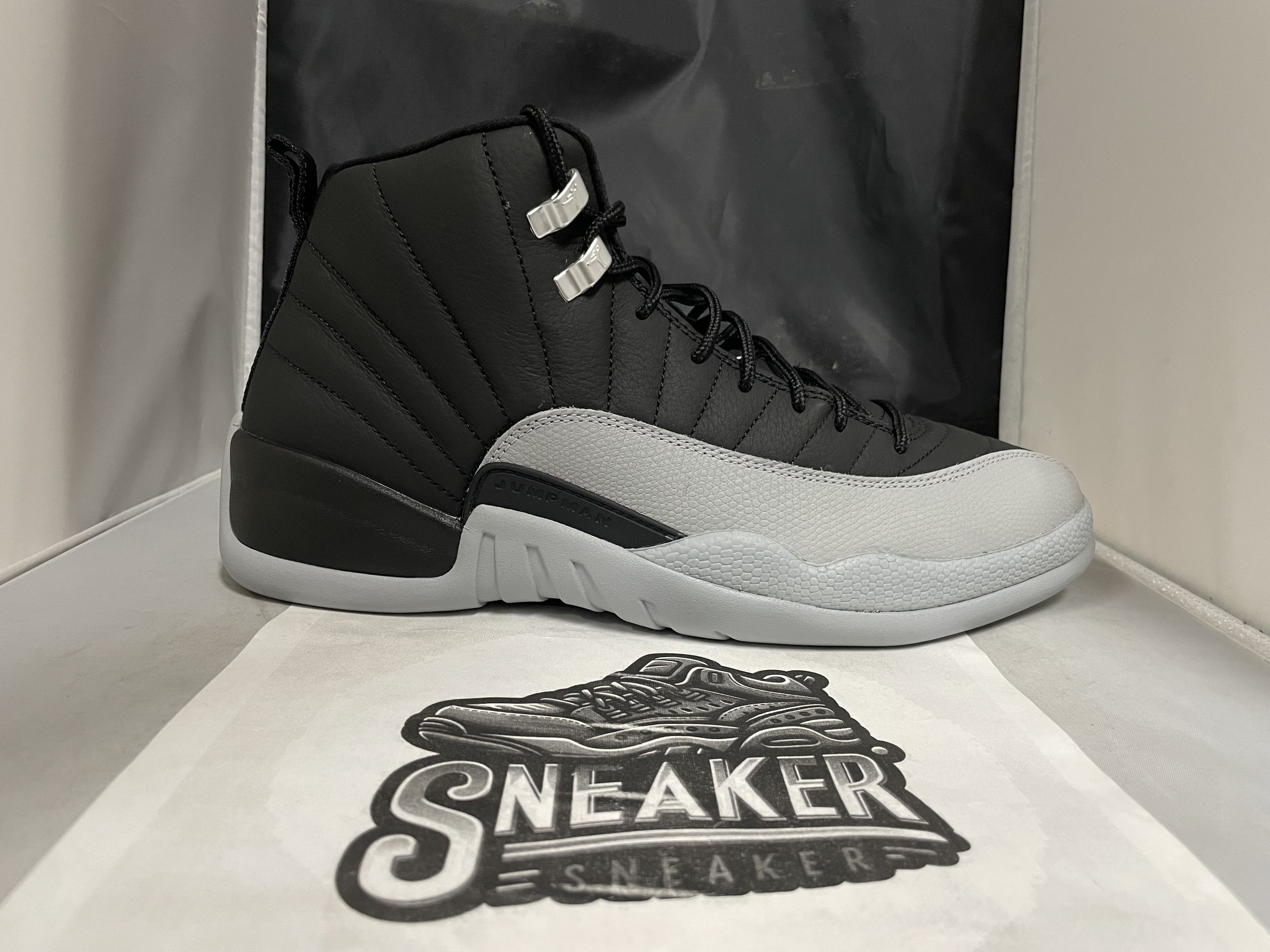 Air Jordan12 Retro 'Black/Wolf Grey-White' CT8013 010 Size16