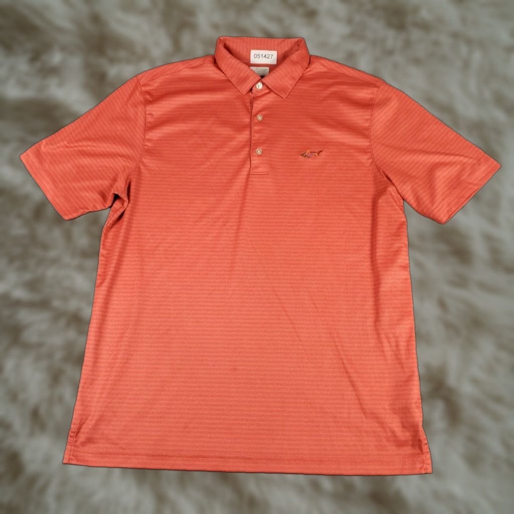 Vintage Greg Norman Polo Shirt Mens L Orange Striped Polo Shirt Casual Golf Short Sleeve Shirt Mens Size US L / EU 52-54 / 3 - 1 Thumbnail