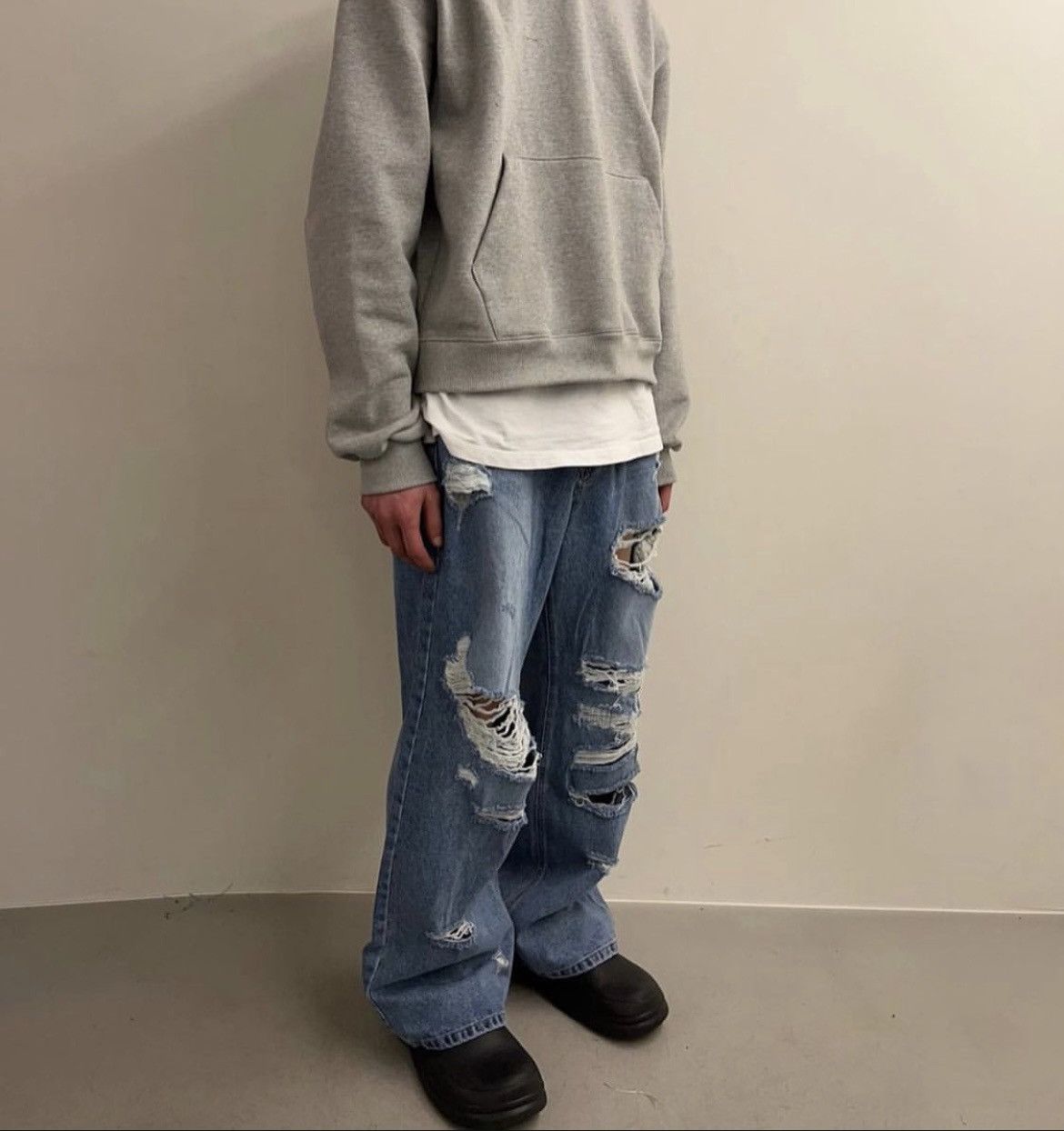 Hysteric Glamour MUSE Ripped Washed Wide Denim Pants Size US 32 / EU 48 - 12 Thumbnail