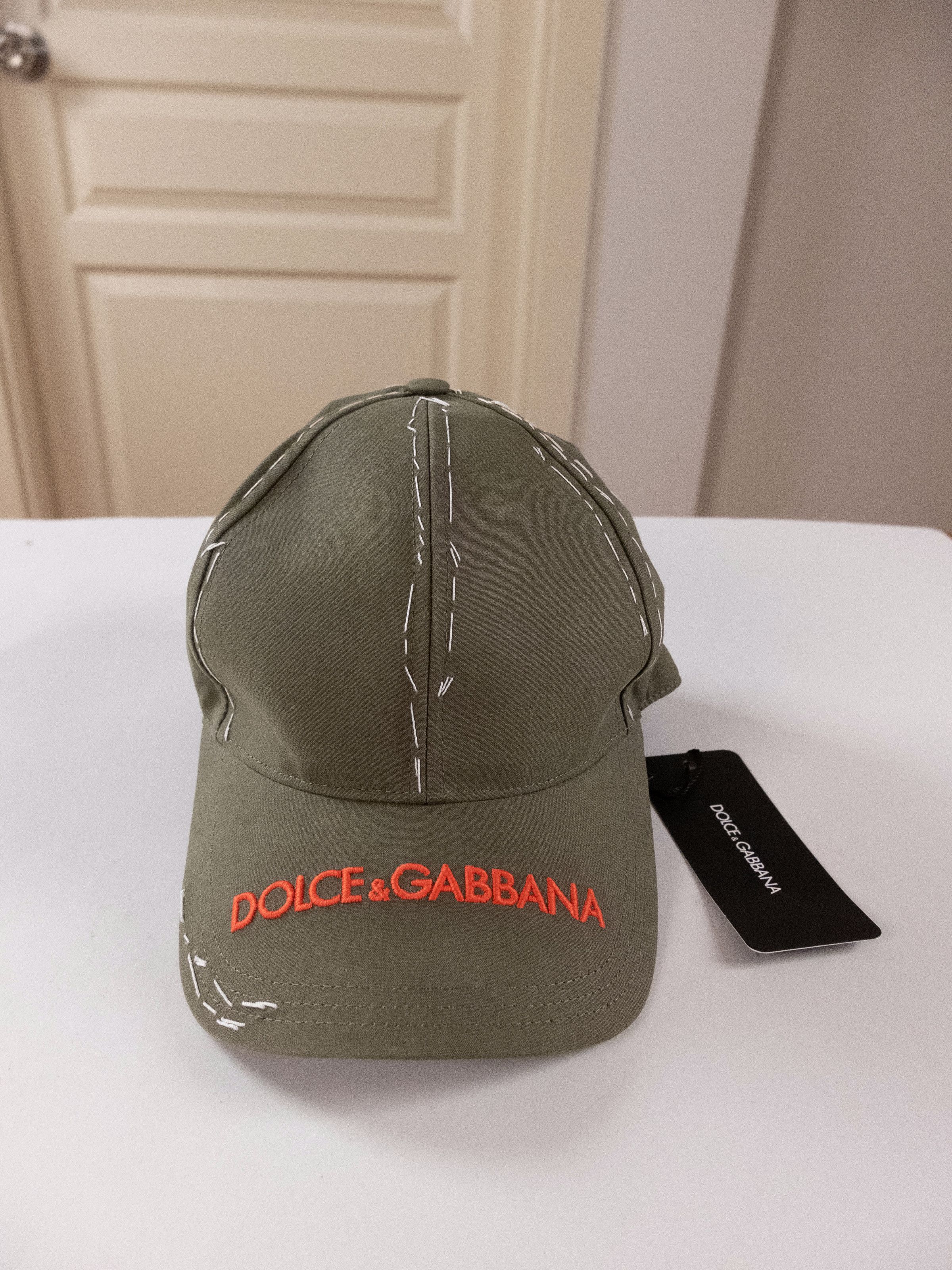Dolce & Gabbana DOLCE & GABBANA green topstitch logo baseball cap hat Medium Size ONE SIZE - 4 Thumbnail