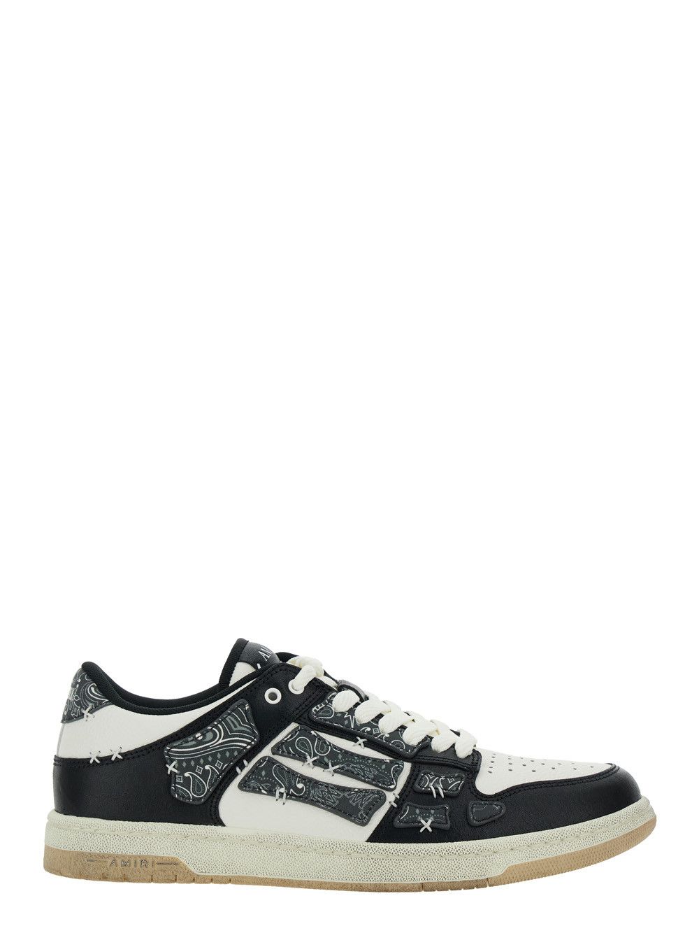 Amiri 'skel Top' Black Low Top Sneakers With Logo Patch On The Tongue And Logo Lettering On The Heel Shoes In Leather Man (Size 12)