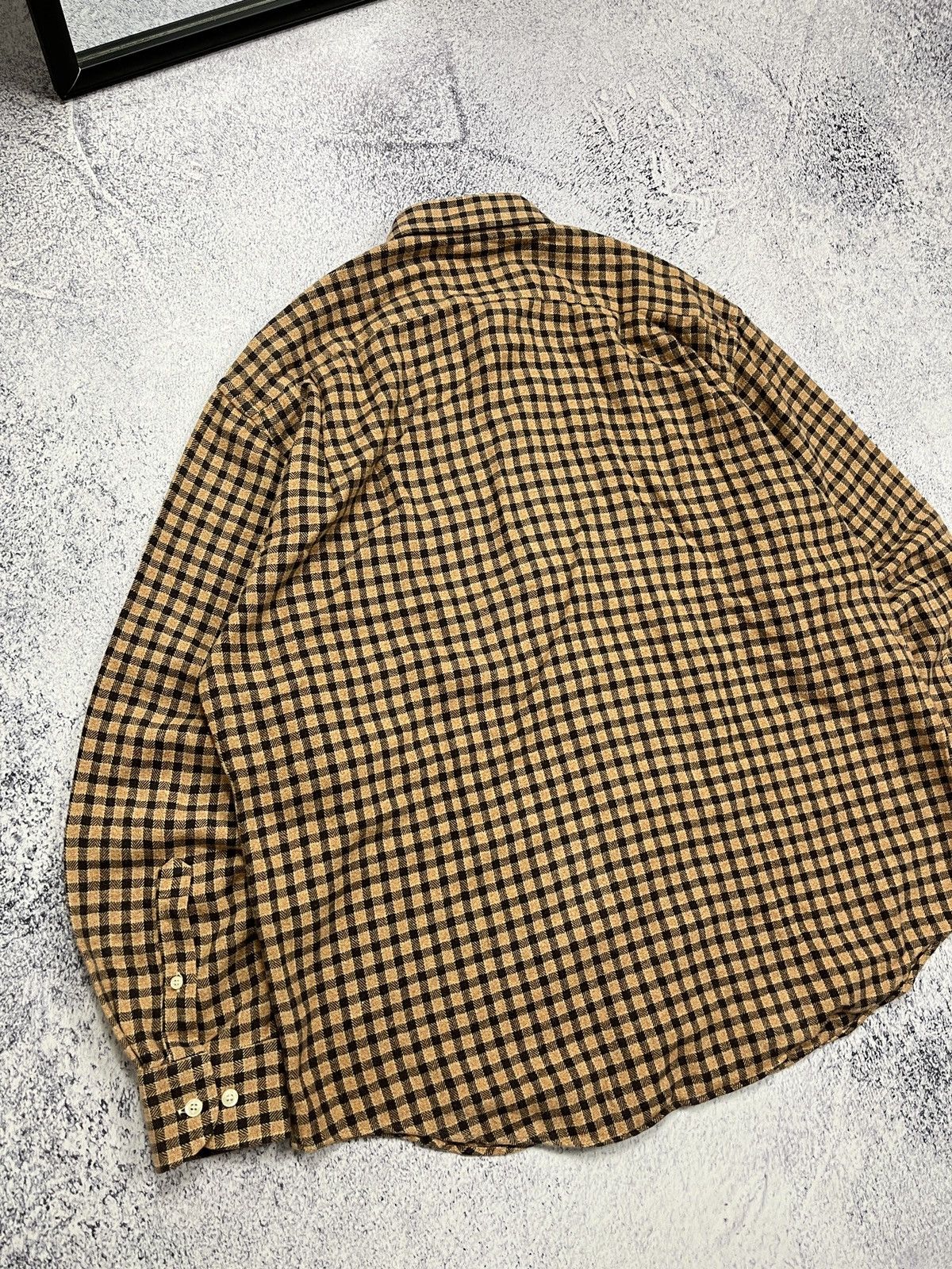 Vintage Yves Saint Laurent Pour Homme YSL Logo Flannel Plaid Shirt Size US L / EU 52-54 / 3 - 13 Thumbnail