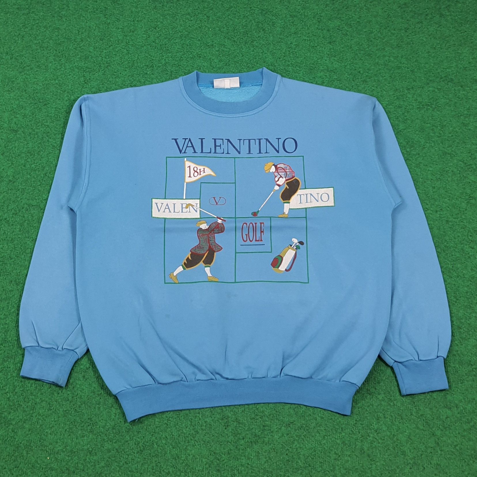 Valentino Vintage Valentino Studio Golf Graphics Sweatshirt E1A11 Size US L / EU 52-54 / 3 - 1 Thumbnail