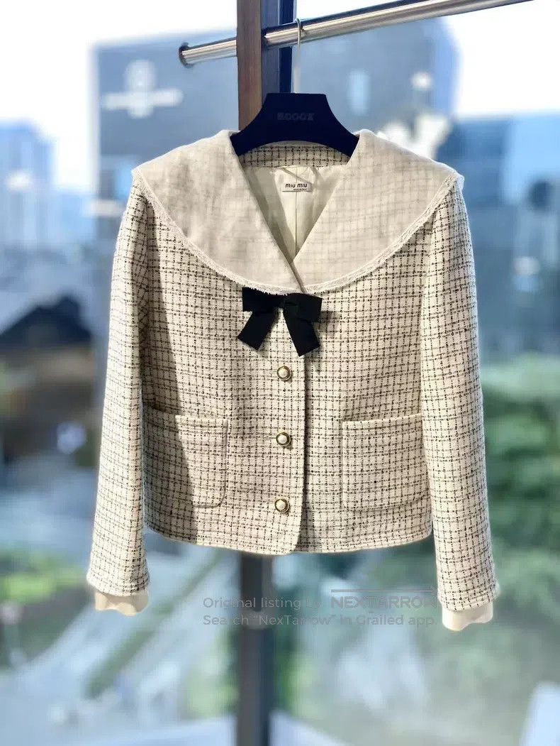 Miu Miu Miu Miu 42 Sheep hair bow decorative coat Size L / US 10 / IT 46 - 2 Thumbnail