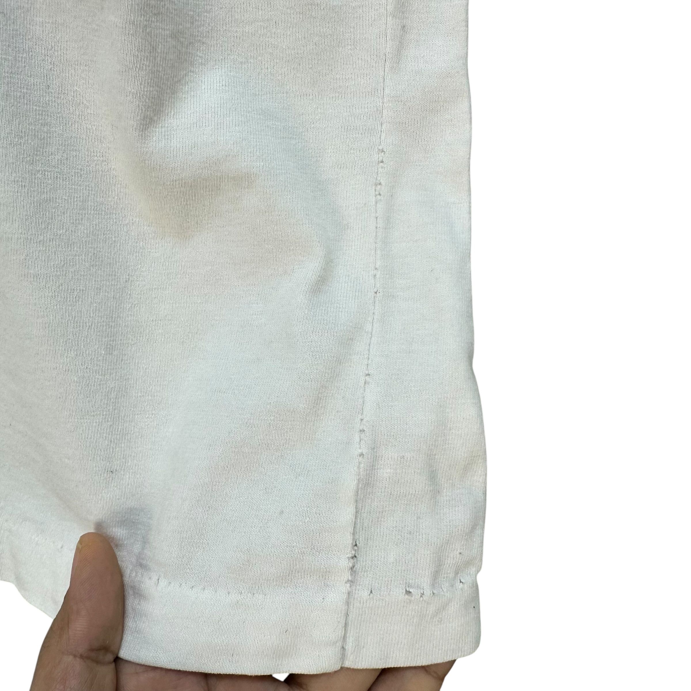 Yves Saint Laurent Vintage 90s YSL Embroidered All White Big Logo Tee #A80-1934 Size US M / EU 48-50 / 2 - 8 Thumbnail