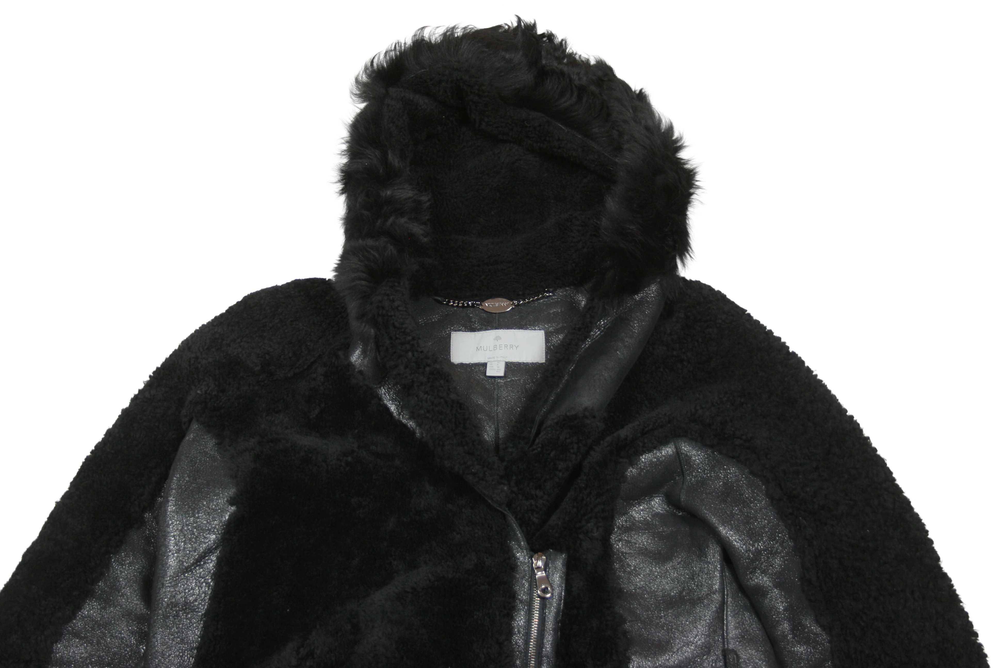 Mulberry Sheepskin Leather Sheerling Overcoat Size S / US 4 / IT 40 - 3 Thumbnail