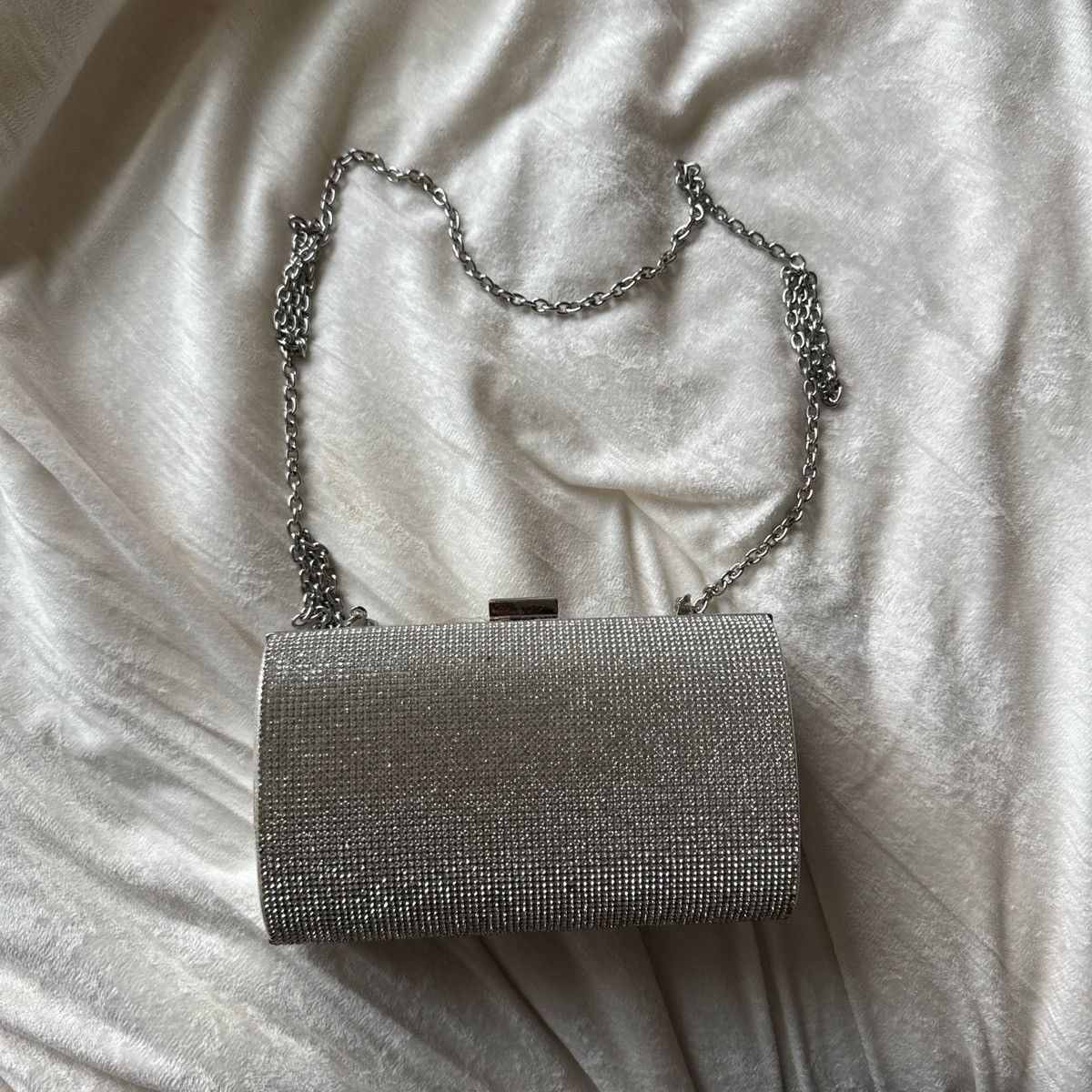 Other Silver rhinestone clutch bag with chain strap Size ONE SIZE - 1 Thumbnail