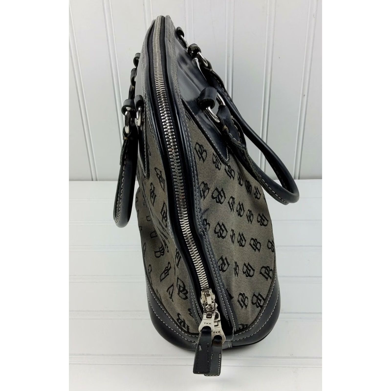Dooney & Bourke VINTAGE Dooney & Bourke Signature Leather Trim Satchel Handbag Purse Black Size ONE SIZE - 4 Thumbnail