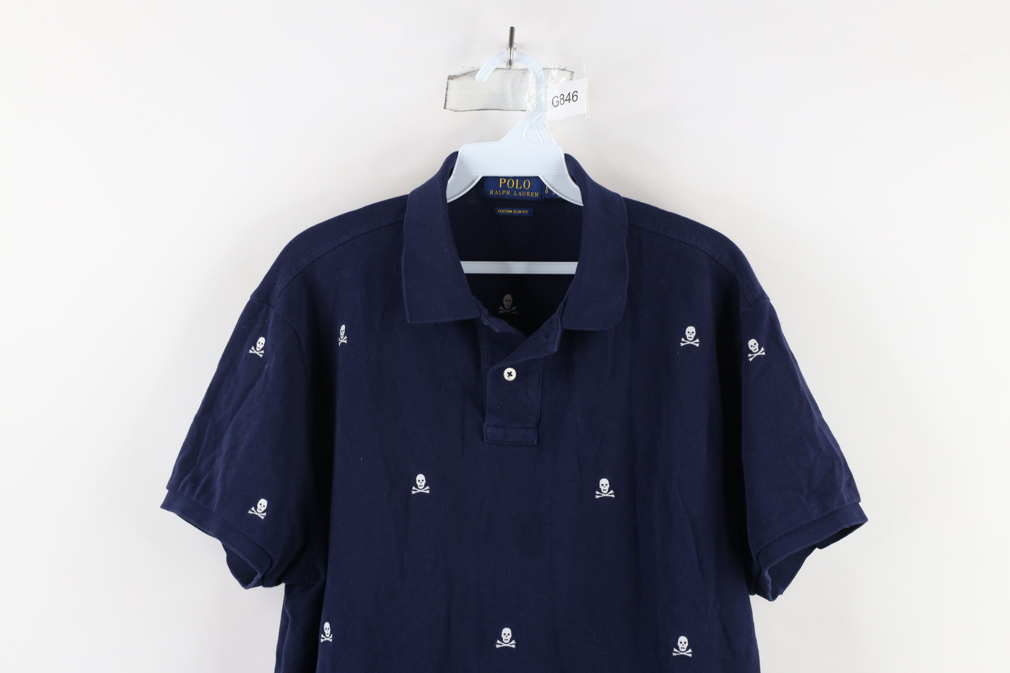 Ralph Lauren × Vintage Ralph Lauren Slim Fit Skull Crossbones All Over Print Polo Size US L / EU 52-54 / 3 - 2 Thumbnail
