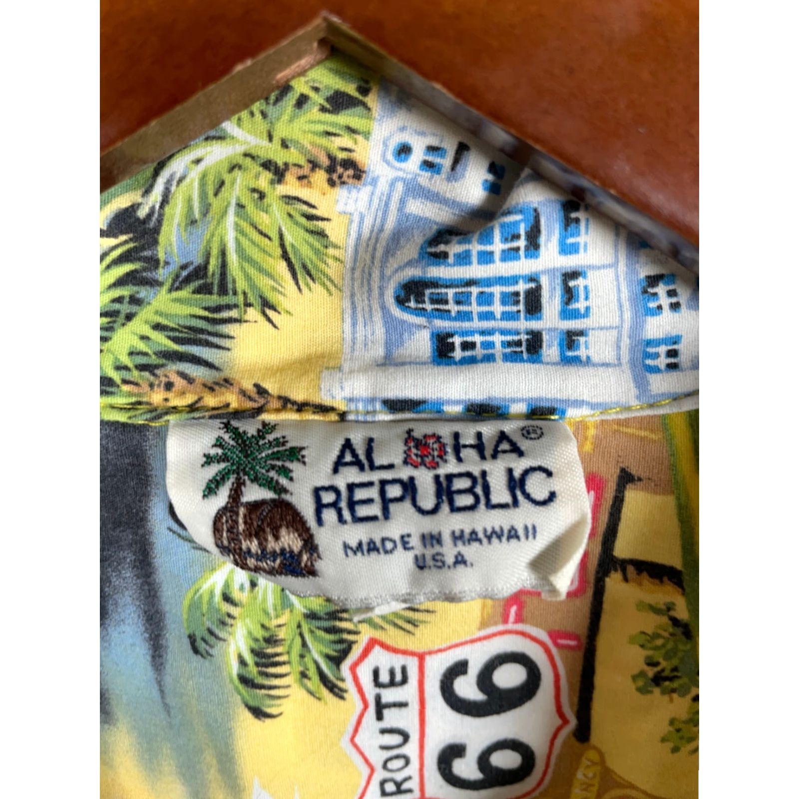 Vintage Vintage Hawaiian Shirt Aloha Republic Adult XL Camp Collar 1980s Map Route 66 Yellow Cotton Men Size US XL / EU 56 / 4 - 3 Thumbnail