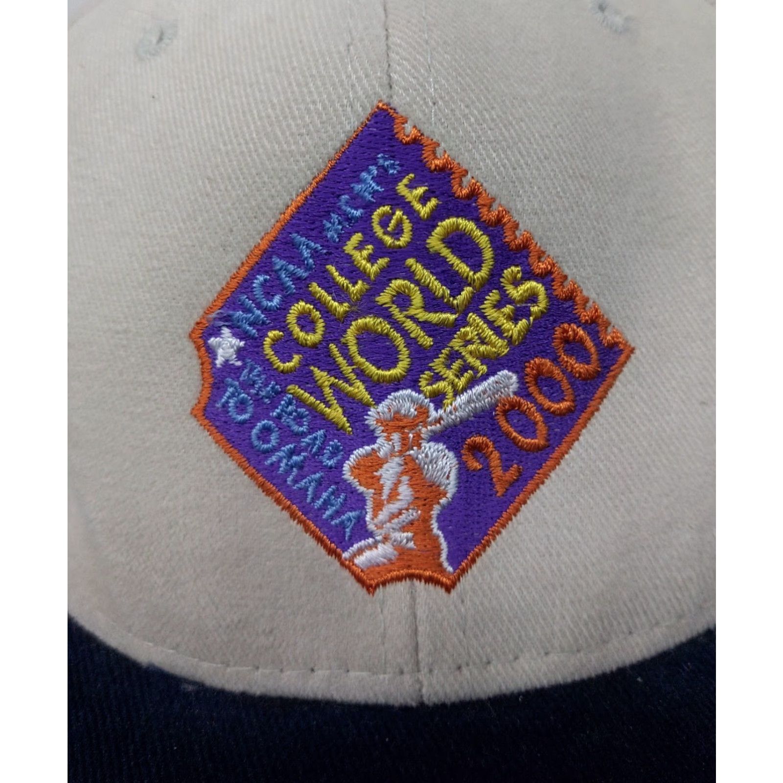 New Era VINTAGE New Era College World Series Logo Hat Adult Baseball Cap Beige 100% Cotton Adjustable The Road to Omaha Mens Women? Size ONE SIZE - 2 Thumbnail