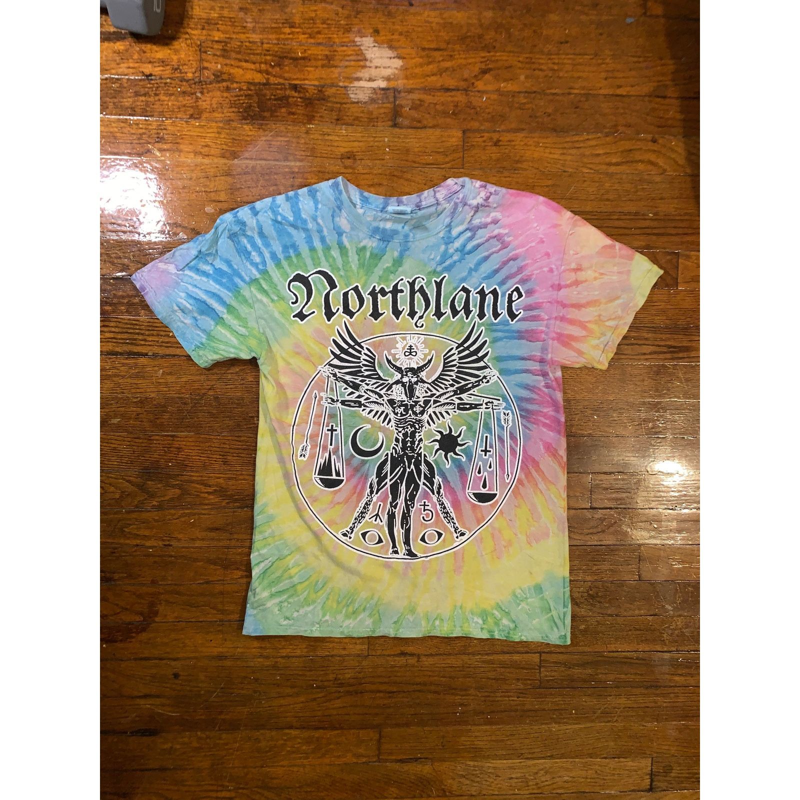 Gildan Northlane Medium Tie Dye Vitruvian Baphomet Occult Band Tee Size US M / EU 48-50 / 2 - 4 Thumbnail