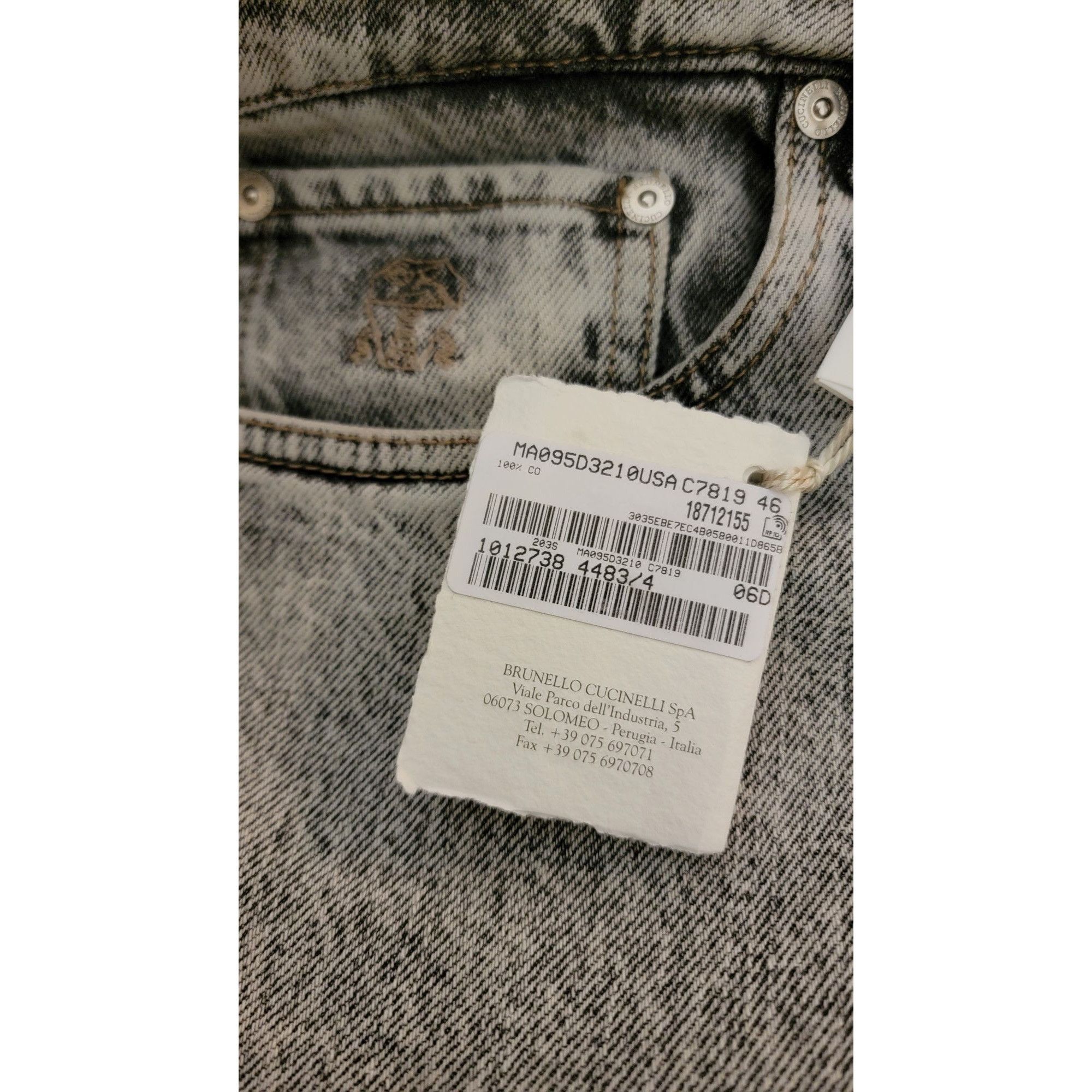 Brunello Cucinelli Brunello Cucinelli Men’s Grey/Black Acid Wash Jeans – IT Siz Size US 32 / EU 48 - 11 Thumbnail