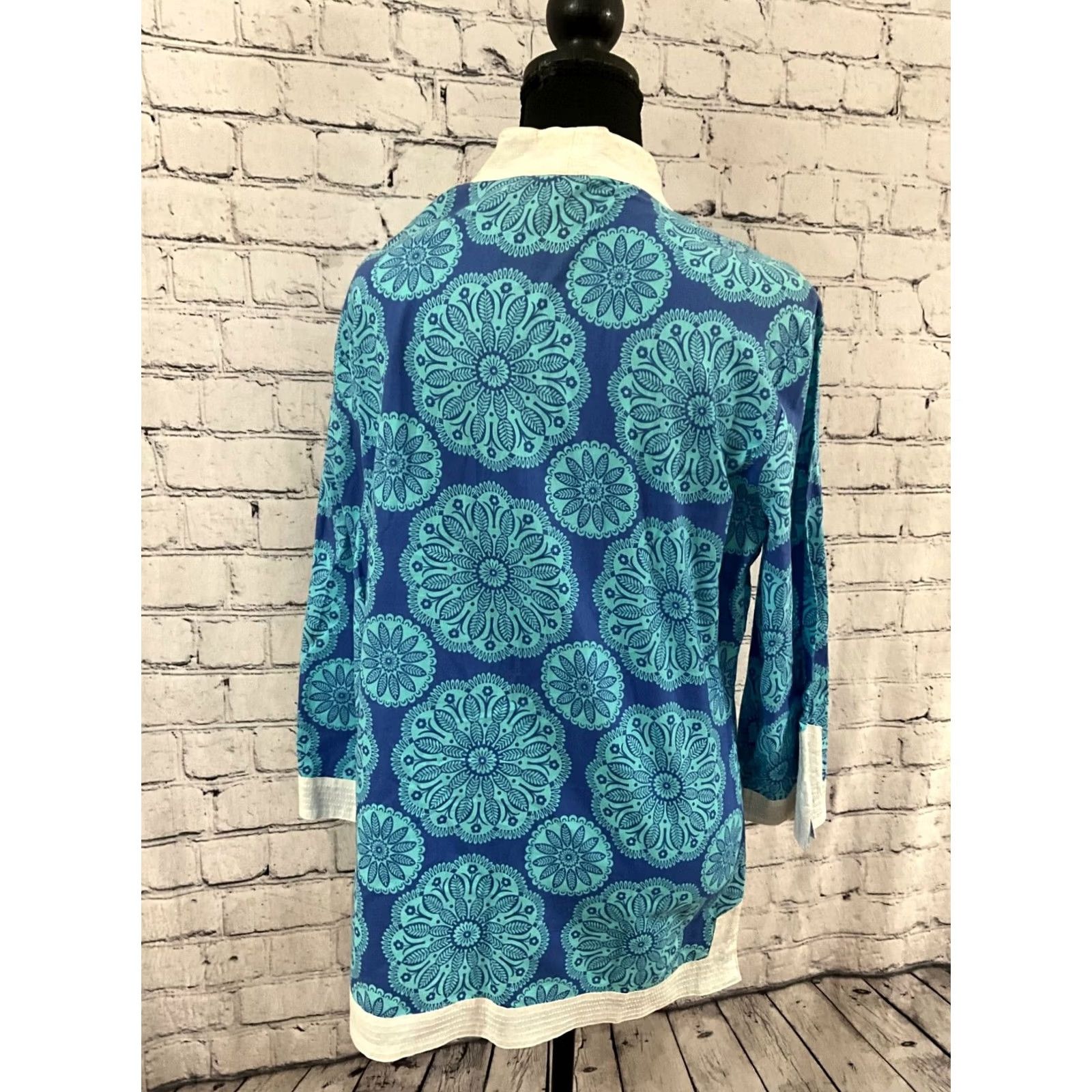 Sea New York KATHERINE NEW YORK WOMENS TOP Blouse V-Neck 3/4 Sleeve Multicolor Pullover L NWT Size L / US 10 / IT 46 - 3 Thumbnail