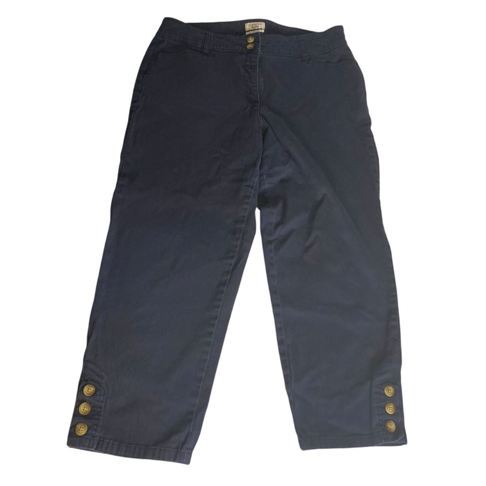 Other Nautical Button Hem Cropped Navy Pants Charter Club 16 Size 38" / US 16 / IT 52 - 2 Thumbnail