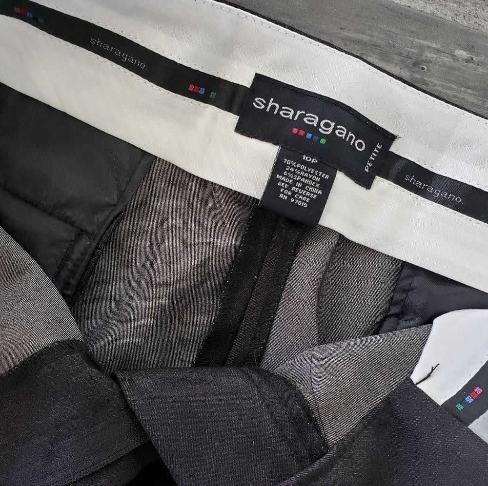 Designer Black Banded Sharagano Dressy Petite Pant Size 32" / US 10 / IT 46 - 3 Thumbnail