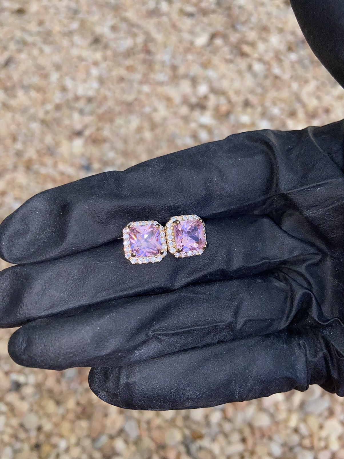 Jewelry “Pink Emerald” 14k Gold Earrings Size ONE SIZE - 1 Thumbnail