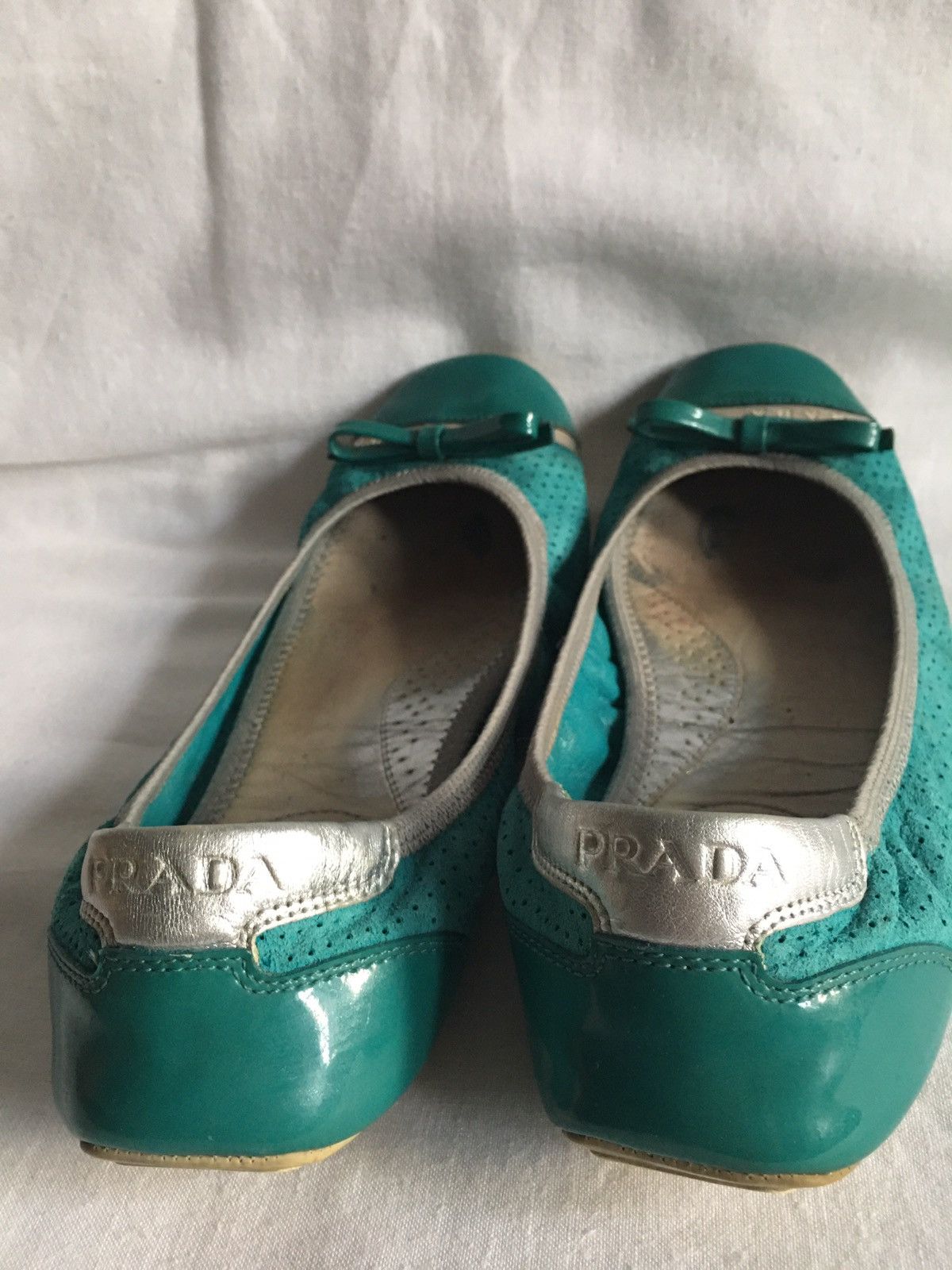 Prada PRADA Nappa Patent Perforated Ballet Flats Size EU 38.5 Size US 8.5 / IT 38.5 - 7 Thumbnail