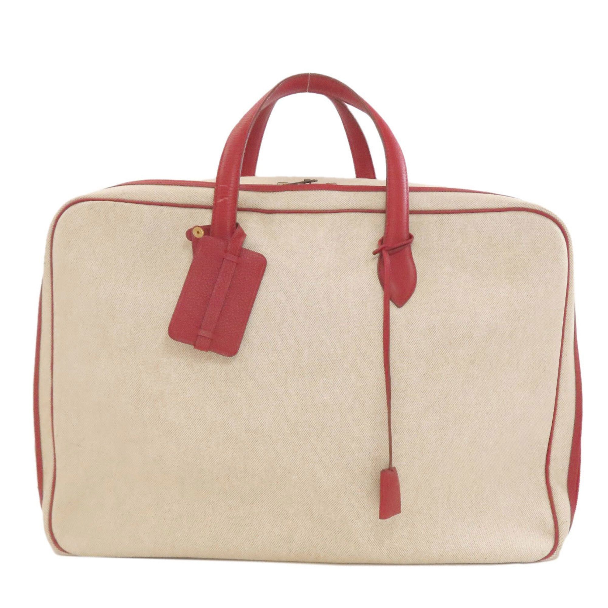 Hermes Hermes Victoria 50 Gold Hardware Boston Bag Taurillon Leather/Toile H Women's HERMES Size ONE SIZE - 1 Thumbnail
