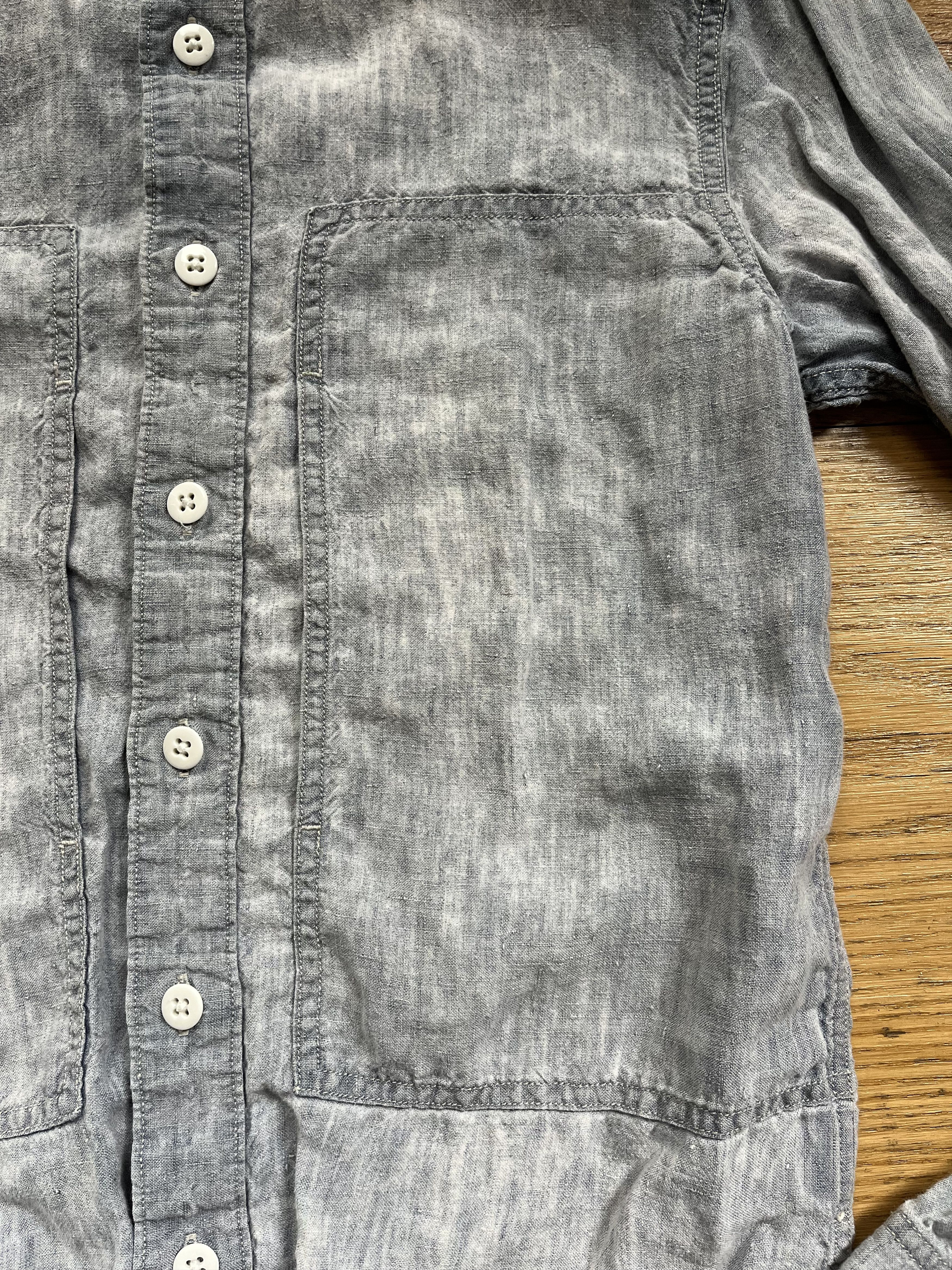 J.Crew × Wallace & Barnes Indigo Linen Work Chore Button Front Shirt Size US S / EU 44-46 / 1 - 4 Thumbnail