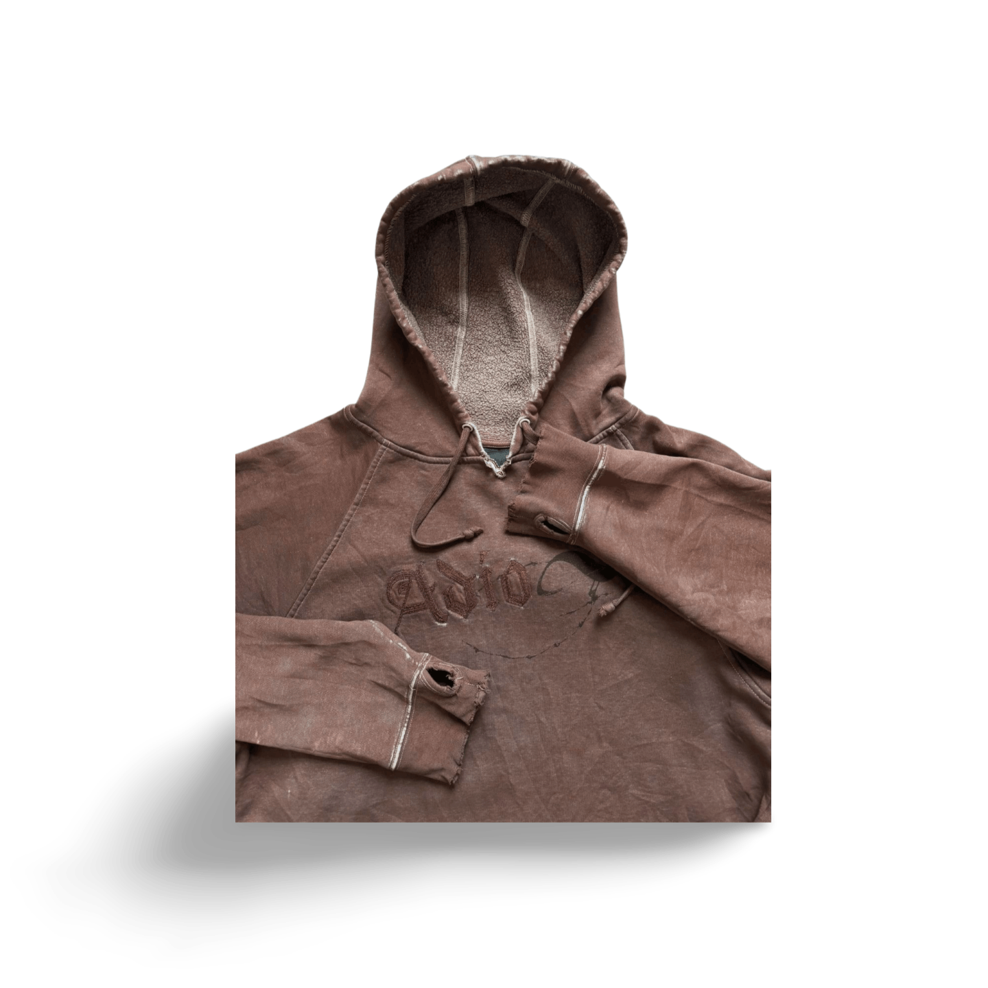 Vintage Adio Y2K Mocha Brown Overdyed Baggy Skate Hoodie Sweatshirt Size US L / EU 52-54 / 3 - 2 Thumbnail
