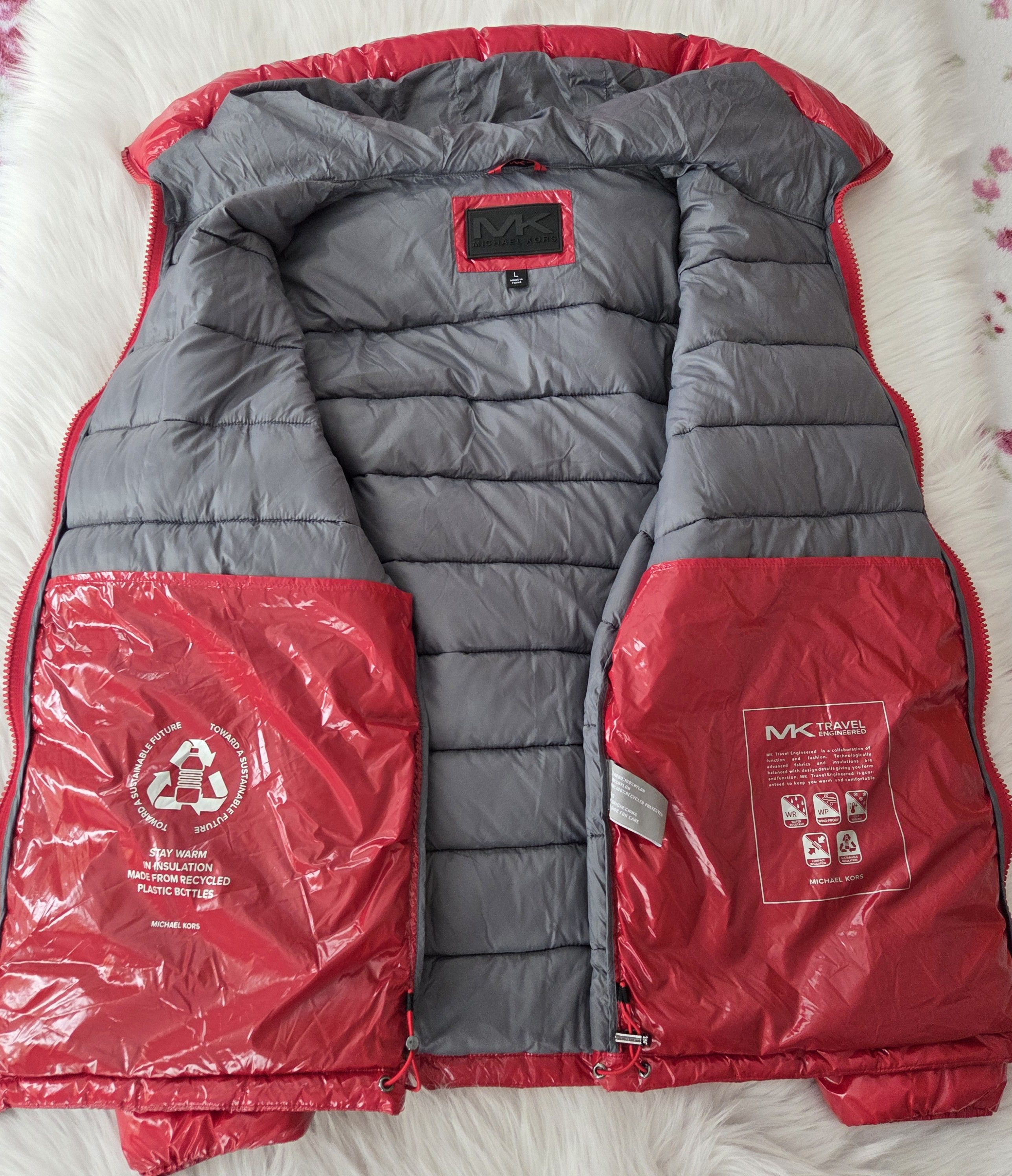 Michael Kors MICHAEL KORS Puffer Insulated Shine Red Jacket Size L Size US L / EU 52-54 / 3 - 9 Thumbnail