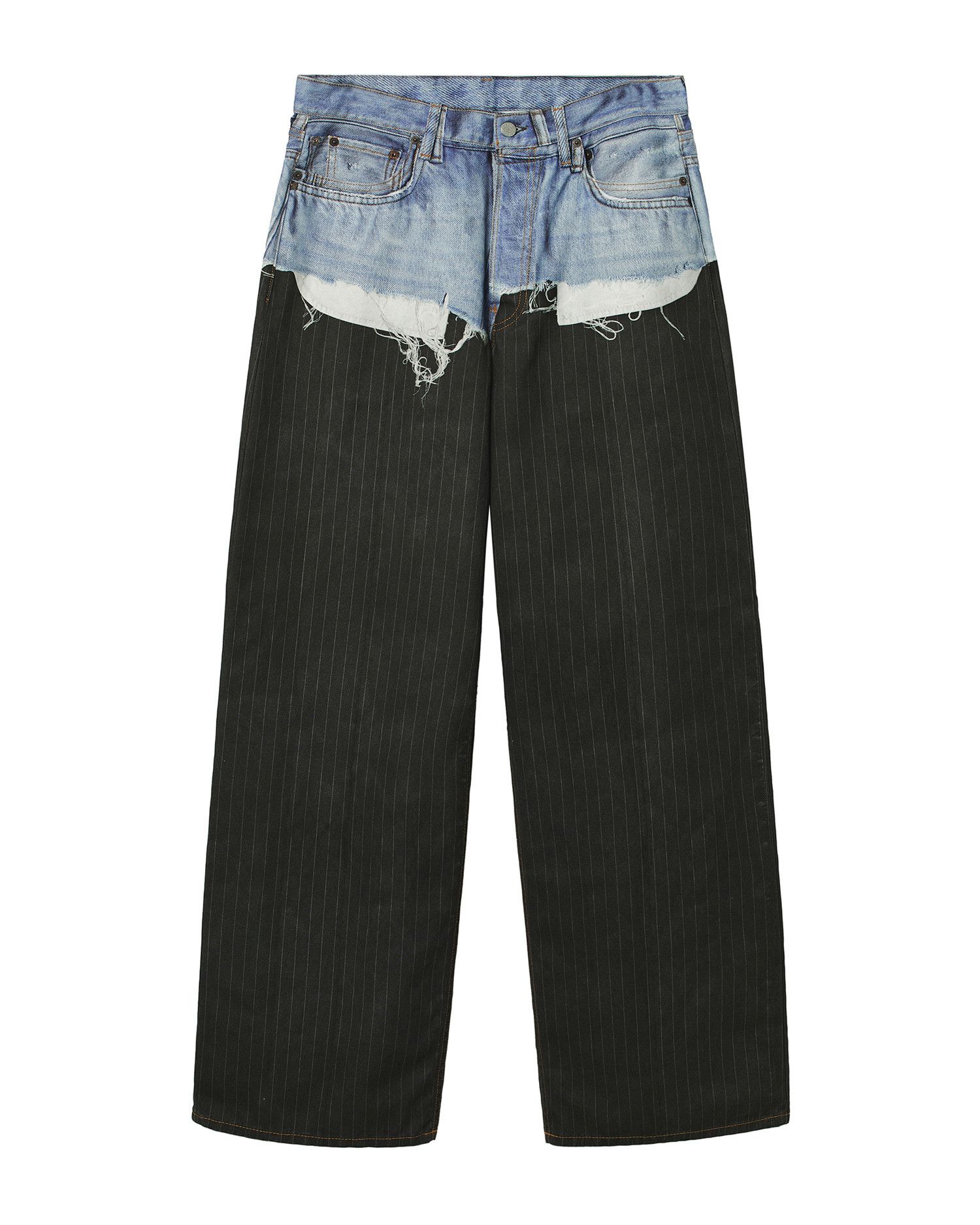 Acne Studios Acne Studios Denim Spliced Stripe Casual Pants Size US 34 / EU 50 - 1 Thumbnail