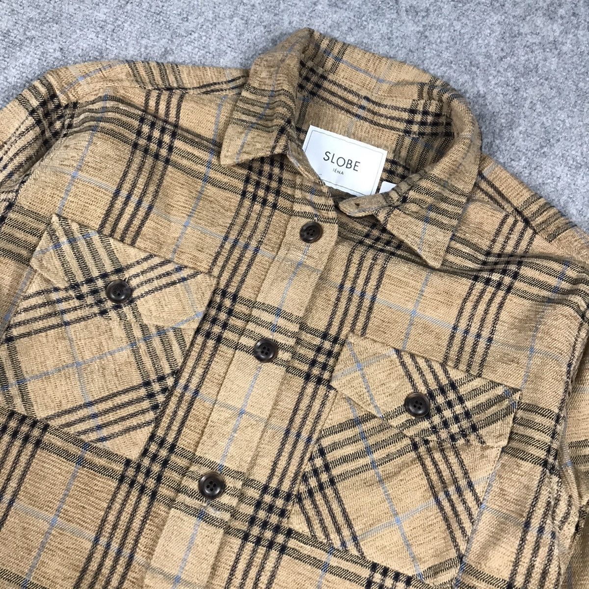 Japanese Brand IENA MADE IN JAPAN FLANNEL CHECK STYLE BUTTON JACKET Size L / US 10 / IT 46 - 2 Thumbnail