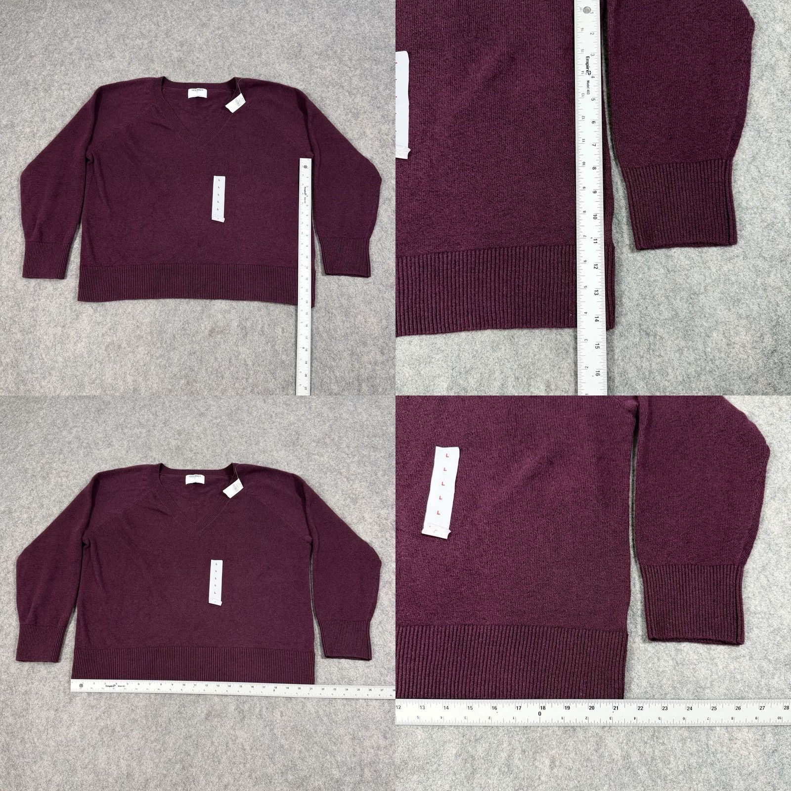 Old Navy Old Navy Sweater Shirt Mens L Burgundy Red V-Neck Pullover Knit Long Sleeve Size US L / EU 52-54 / 3 - 8 Thumbnail