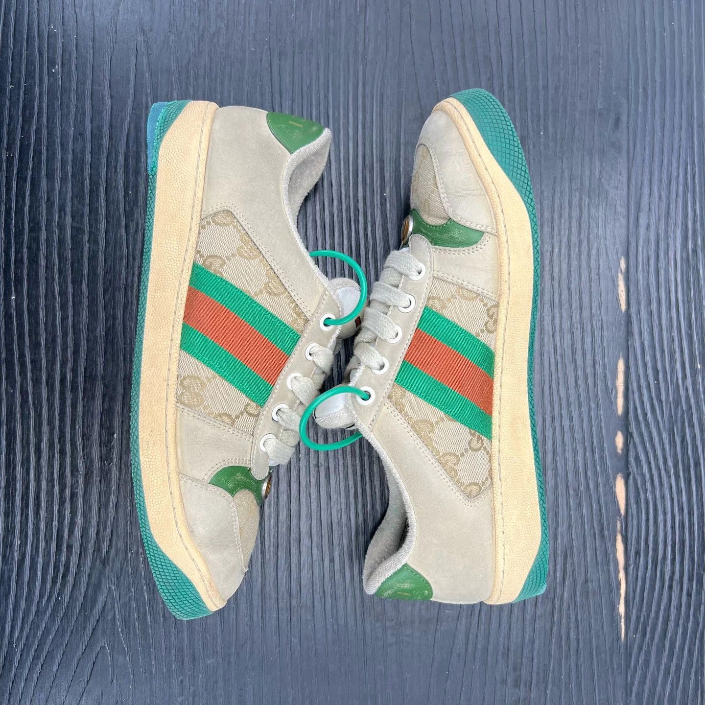 Gucci Gucci Rhyton Sneaker Gray Green 38.5 with box Size US 8 / IT 38 - 7 Thumbnail