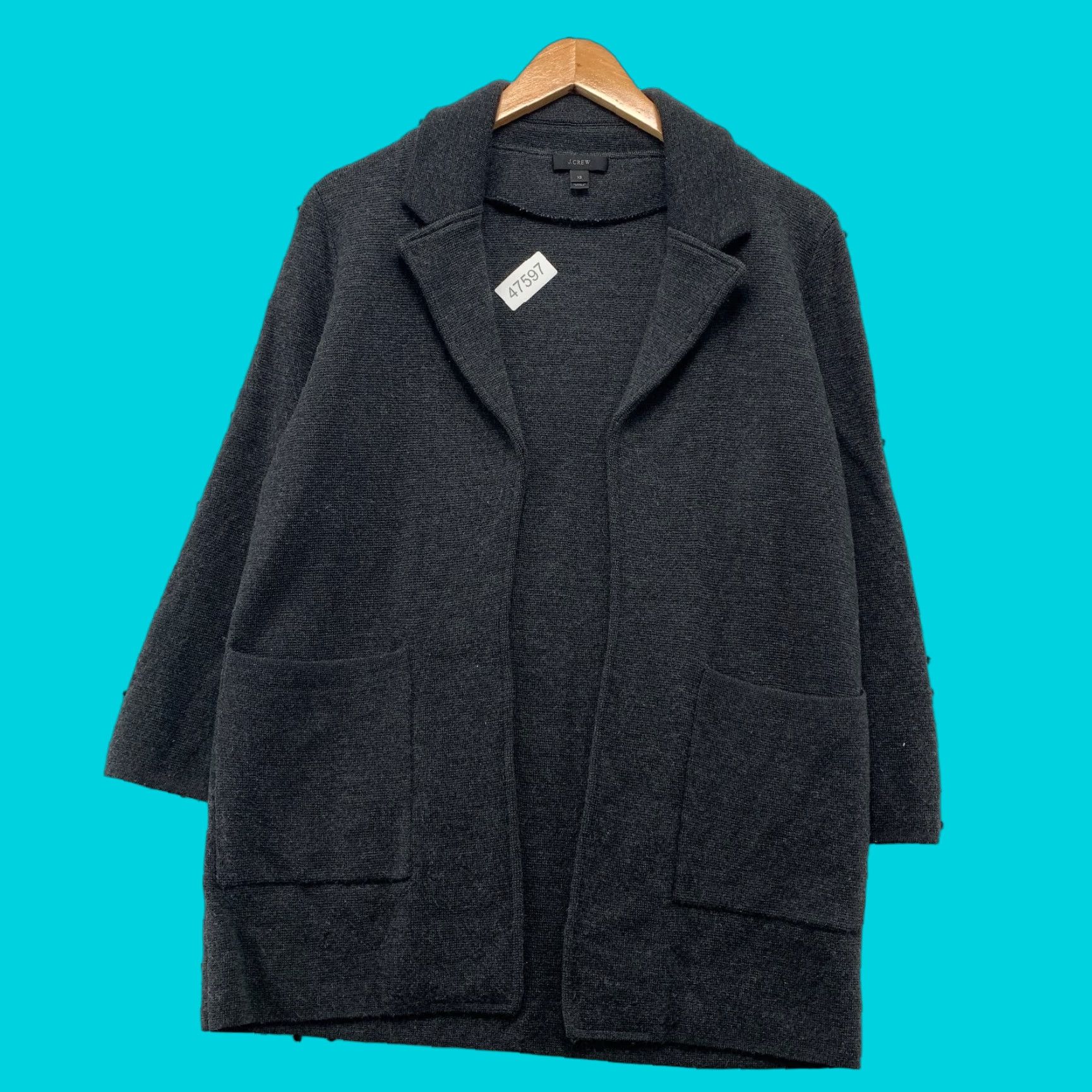 J.Crew J.CREW 100% Merino Wool Cardigan Sweater Womens XS Gray Open Front Business Work Shirt/Hoodie/Top Size XS / US 0-2 / IT 36-38 - 1 Thumbnail