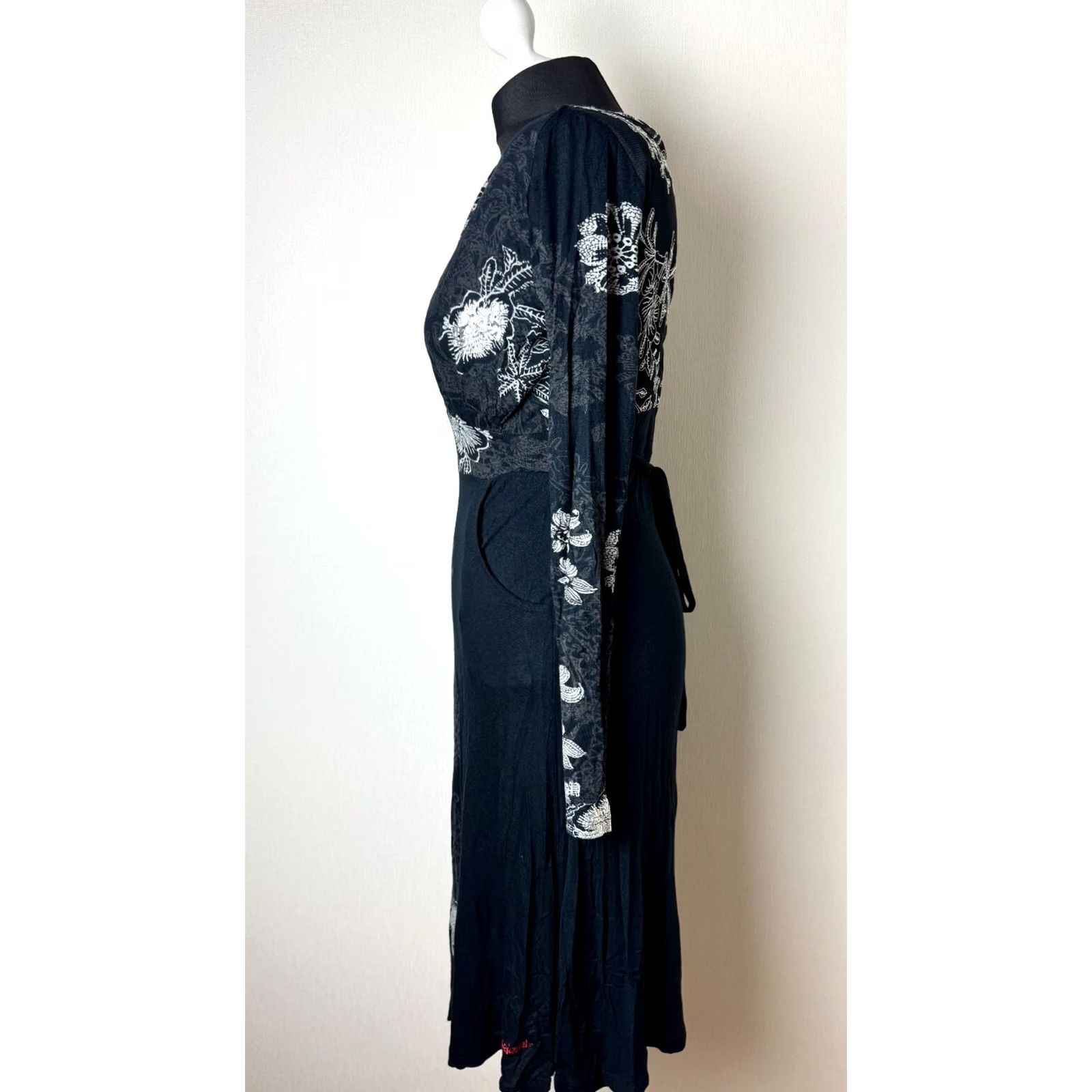 Desigual Desigual Dress Womens L A-Line Dress Black Knee Length Size L / US 10 / IT 46 - 4 Thumbnail
