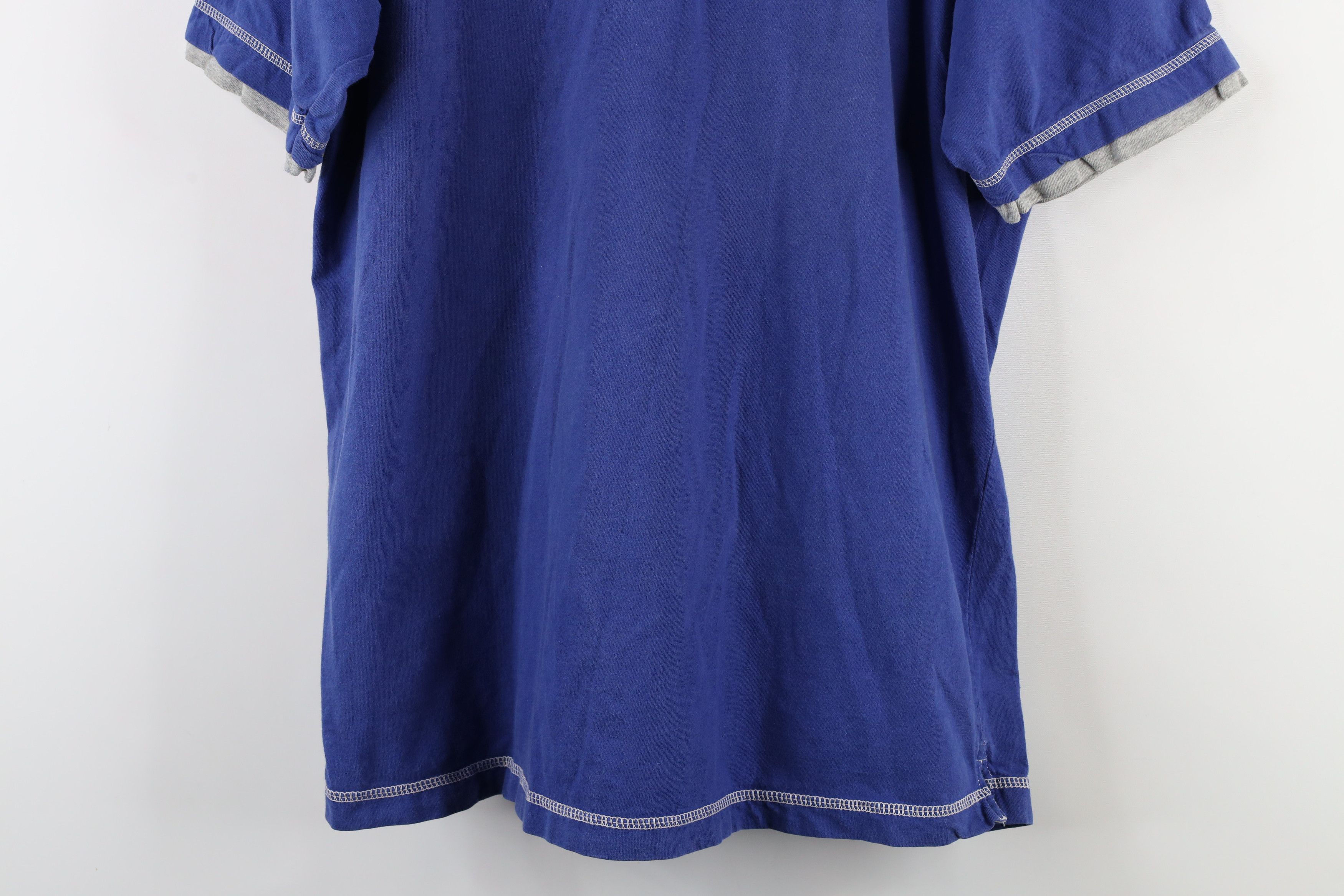 Vintage Vintage 90s MLB Baseball Blank Layered Henley T-Shirt Blue Size US L / EU 52-54 / 3 - 3 Thumbnail