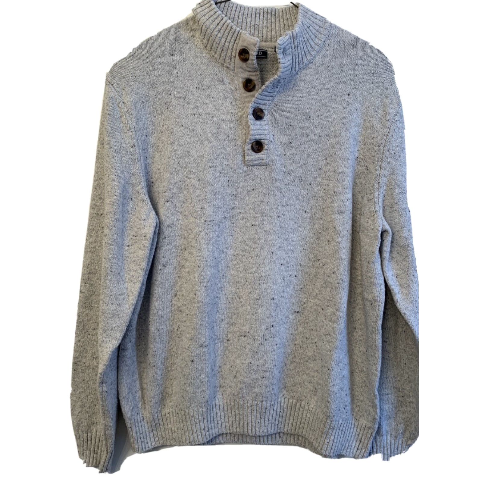 Izod Izod Men's Sweater Henley XXL Light Gray Pullover Flecked Pattern Size US XXL / EU 58 / 5 - 2 Thumbnail