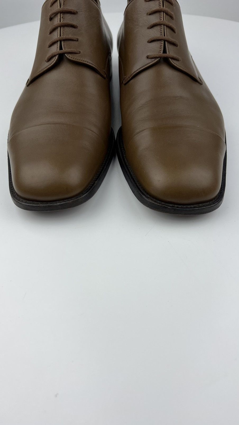 Gucci GUCCI Derby Leather Shoes Lace Up GG Metal Logo Brown Men’s Size US 9.5 / EU 42-43 - 10 Thumbnail