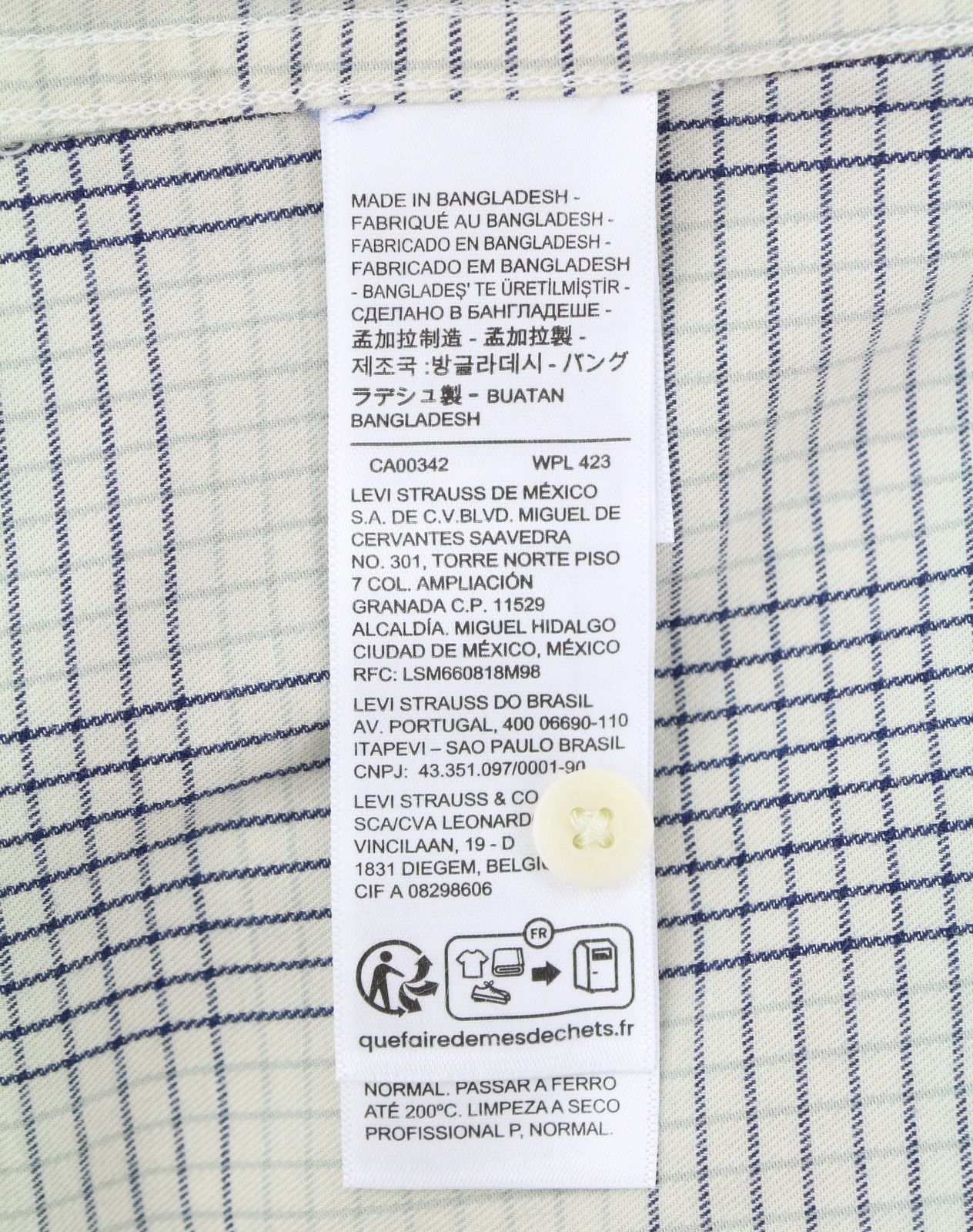 Levi's RELAXED L Grey Plaid Snap Spread Short Sleeve 87852 Size US L / EU 52-54 / 3 - 8 Thumbnail