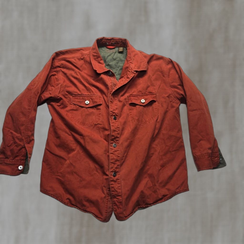 Vintage VINTAGE St Johns Bay Jacket Chore Barn Workwear Orange Flannel Lined Men's XL Size US XL / EU 56 / 4 - 1 Thumbnail