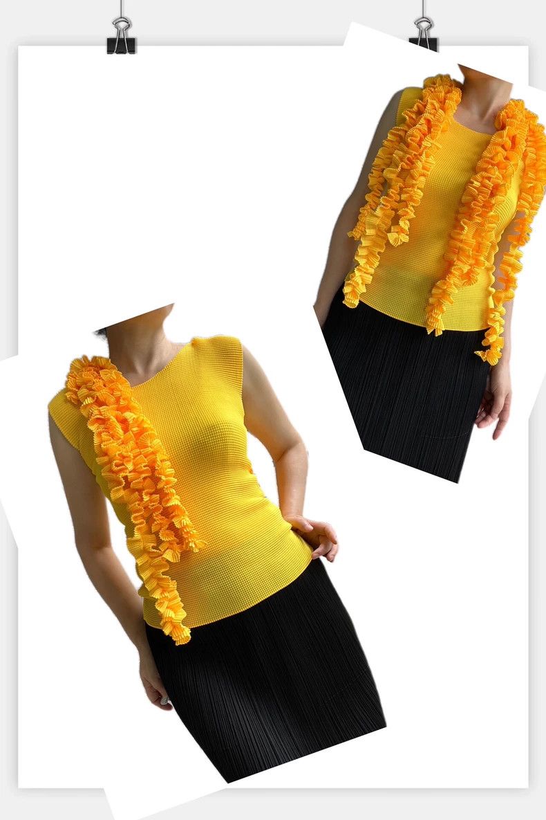 Issey Miyake Issey Miyake size:3 Yellow main line lace tassel top Size L / US 10 / IT 46 - 5 Thumbnail