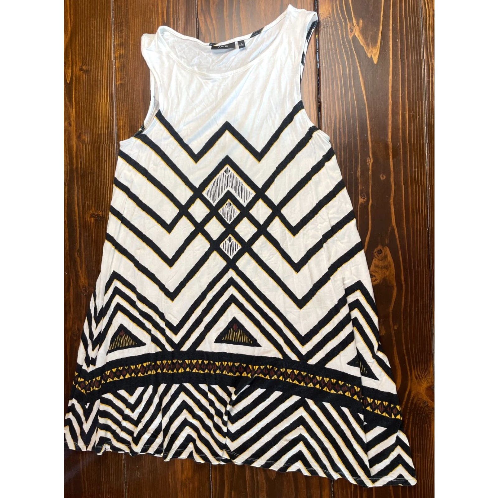 Apt. 9 APT9 Dress Women Knee Length Sleeveless Lace Cocktail Party Large Black White Brown Size L / US 10 / IT 46 - 2 Thumbnail