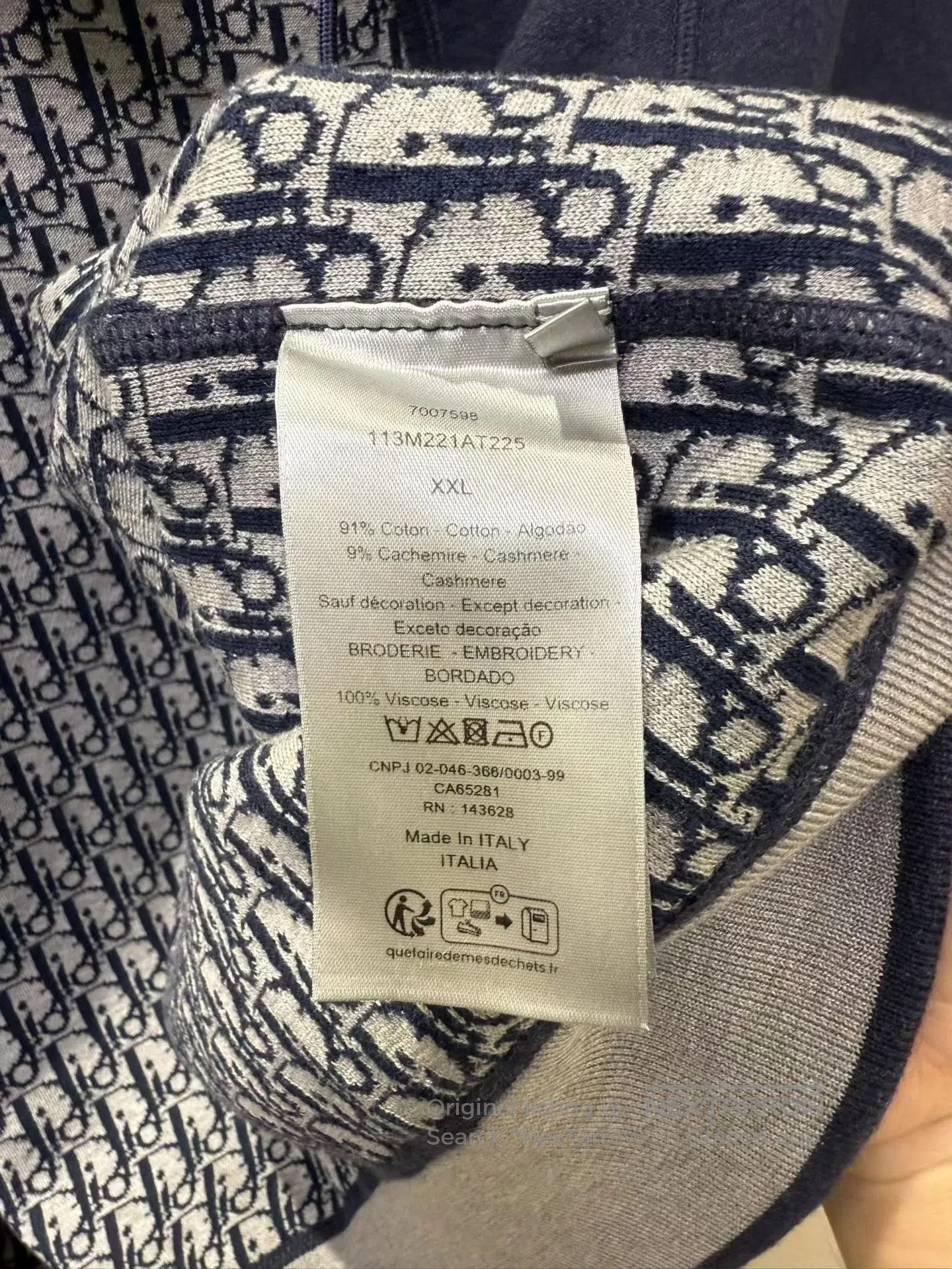 Dior Dior Dark Blue Lined Full Logo Cashmere Jacket| Size US XXL / EU 58 / 5 - 4 Thumbnail