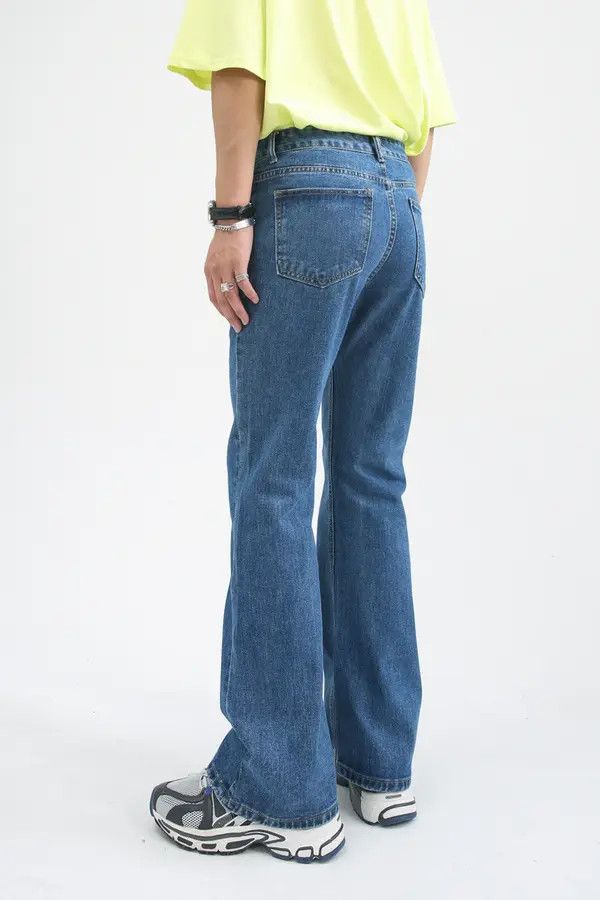 Japanese Brand Japanese dark blue all-match wide-leg washed flared jeans Size US 32 / EU 48 - 4 Thumbnail