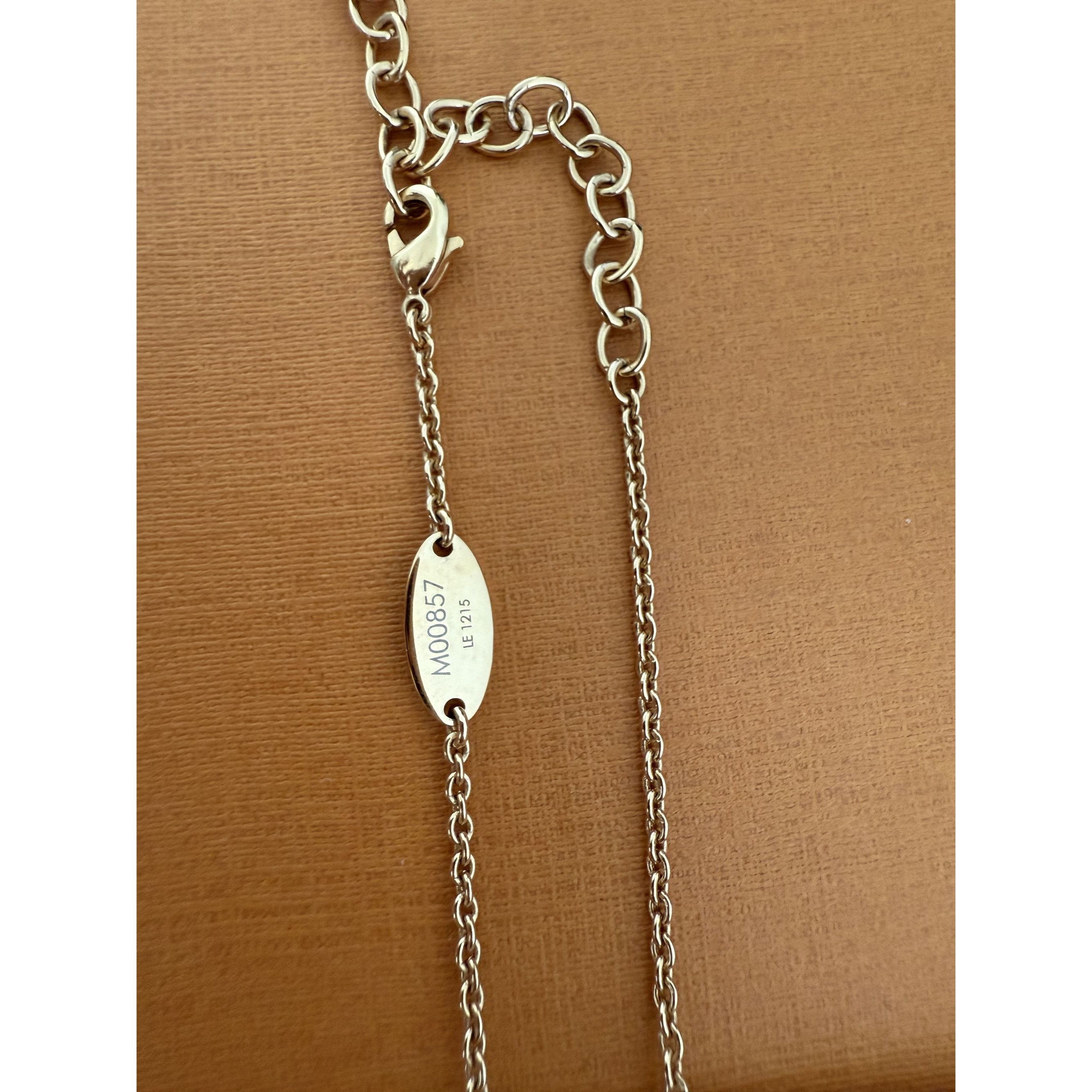 Louis Vuitton Louis Vuitton Gold V Pendant Necklace With Monogram Charm & Size ONE SIZE - 4 Thumbnail