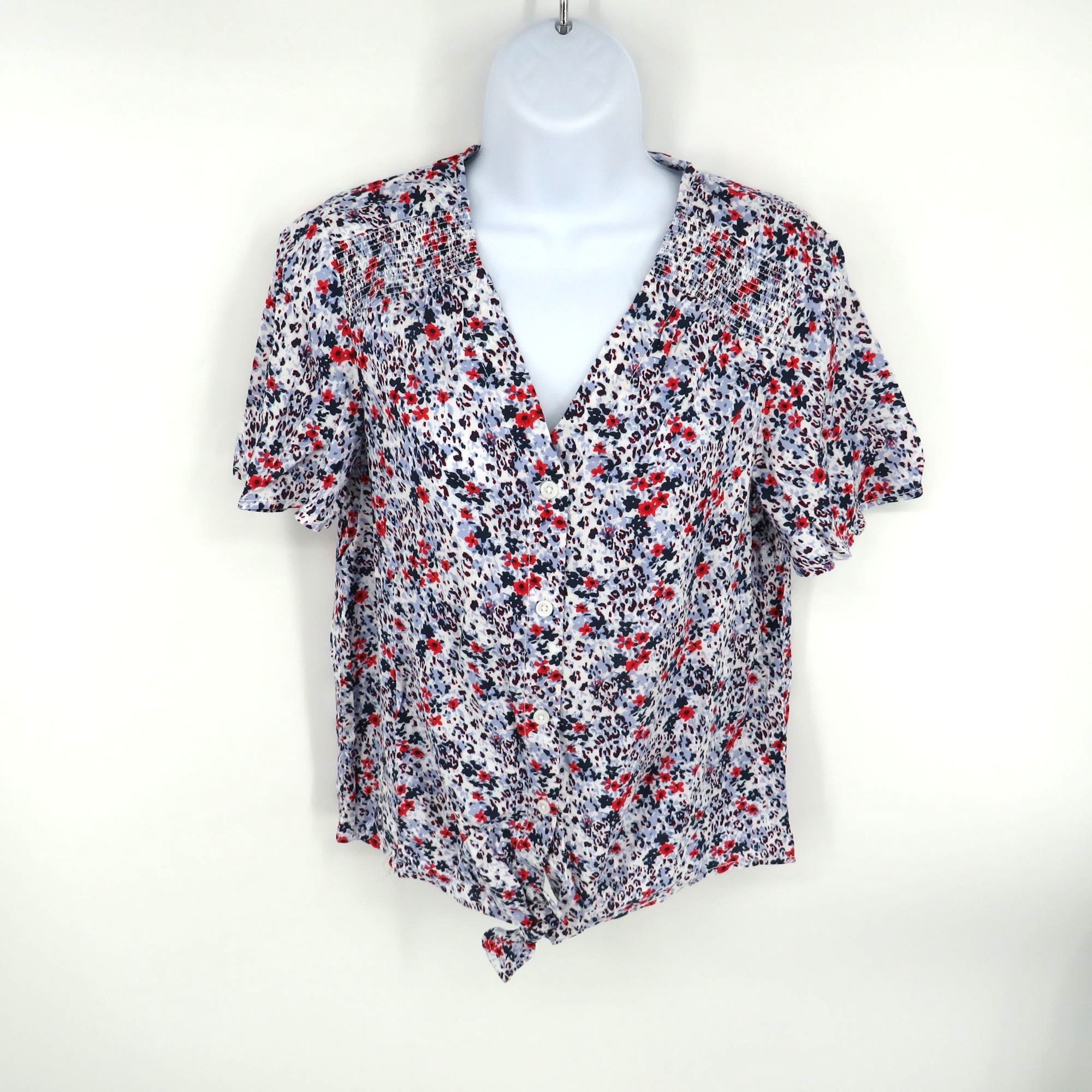 Other Beach Lunch Lounge XS Floral Button Front Short Sleeve Tie H Size XS / US 0-2 / IT 36-38 - 1 Thumbnail