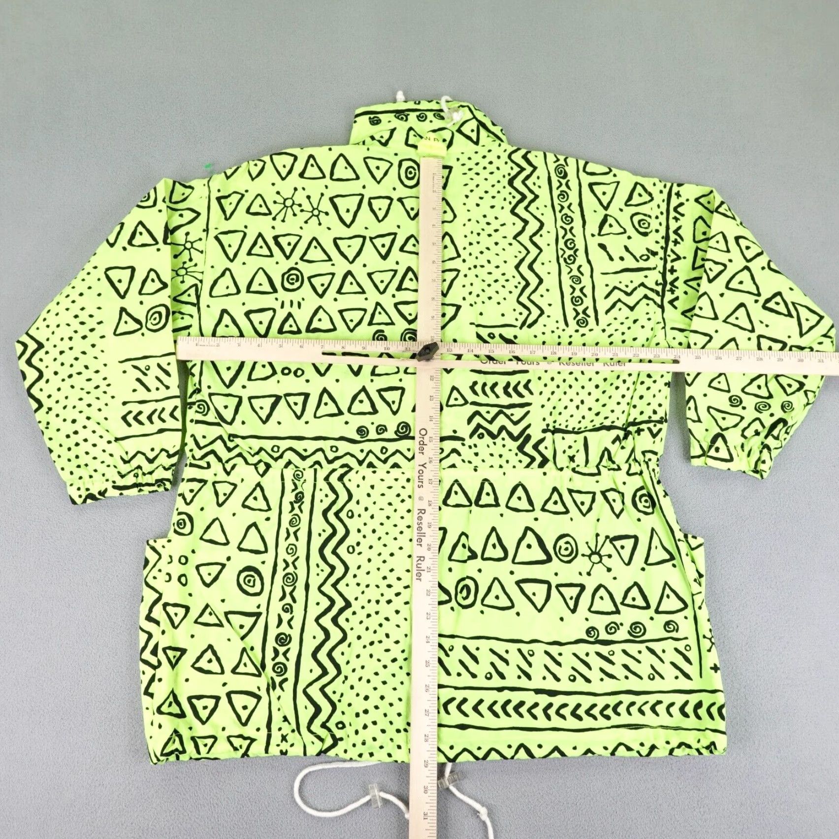 Ocean Pacific VINTAGE Ocean Pacific Jacket Windbreaker 90s Geometric Tiki Zip Up XL Green Mens Jacket Size US XL / EU 56 / 4 - 5 Thumbnail