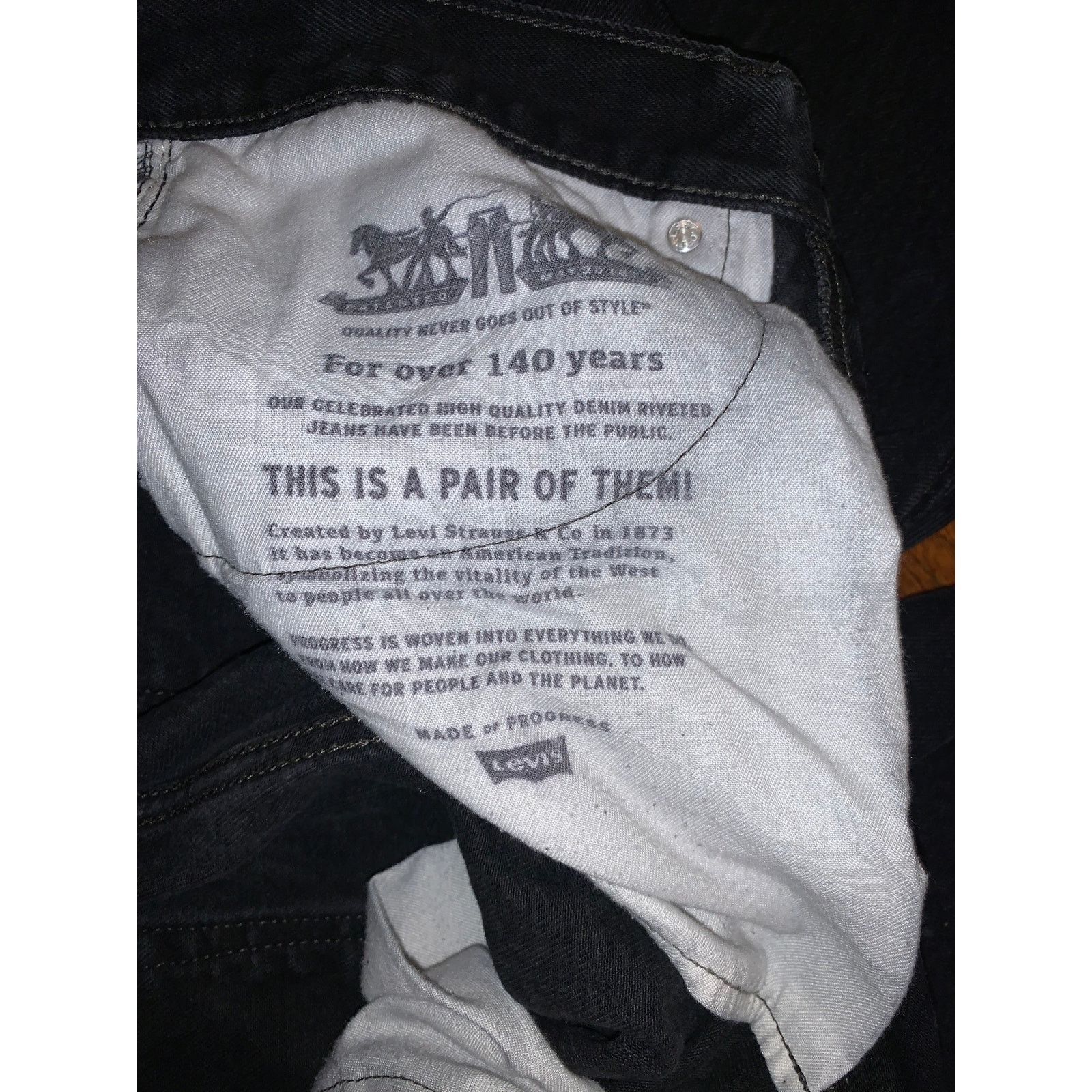 Levi's Levi’s 505 Straight Leg Jeans Mens 36x30 Black Wash Denim Size US 36 / EU 52 - 5 Thumbnail