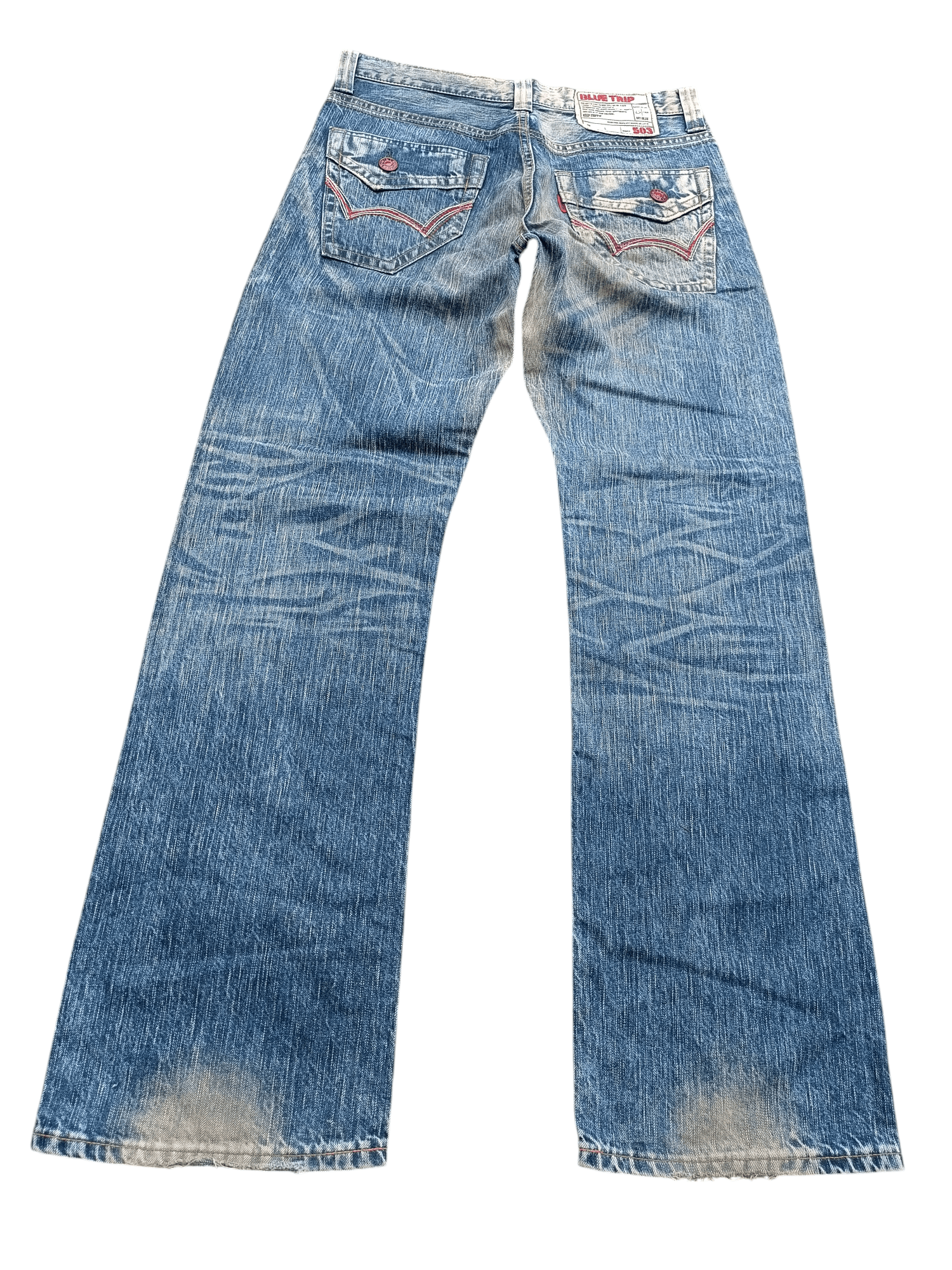 Edwin × Japanese Brand Edwin 503 Blue Trip Slim Washed Blue Whisker Denim Size US 32 / EU 48 - 6 Thumbnail