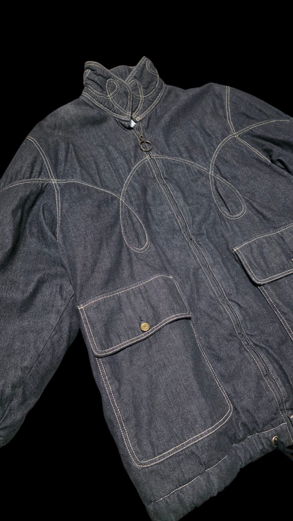 Moschino Vintage Moschino Denim Puffer Jacket – 1990s Size S / US 4 / IT 40 - 1 Thumbnail