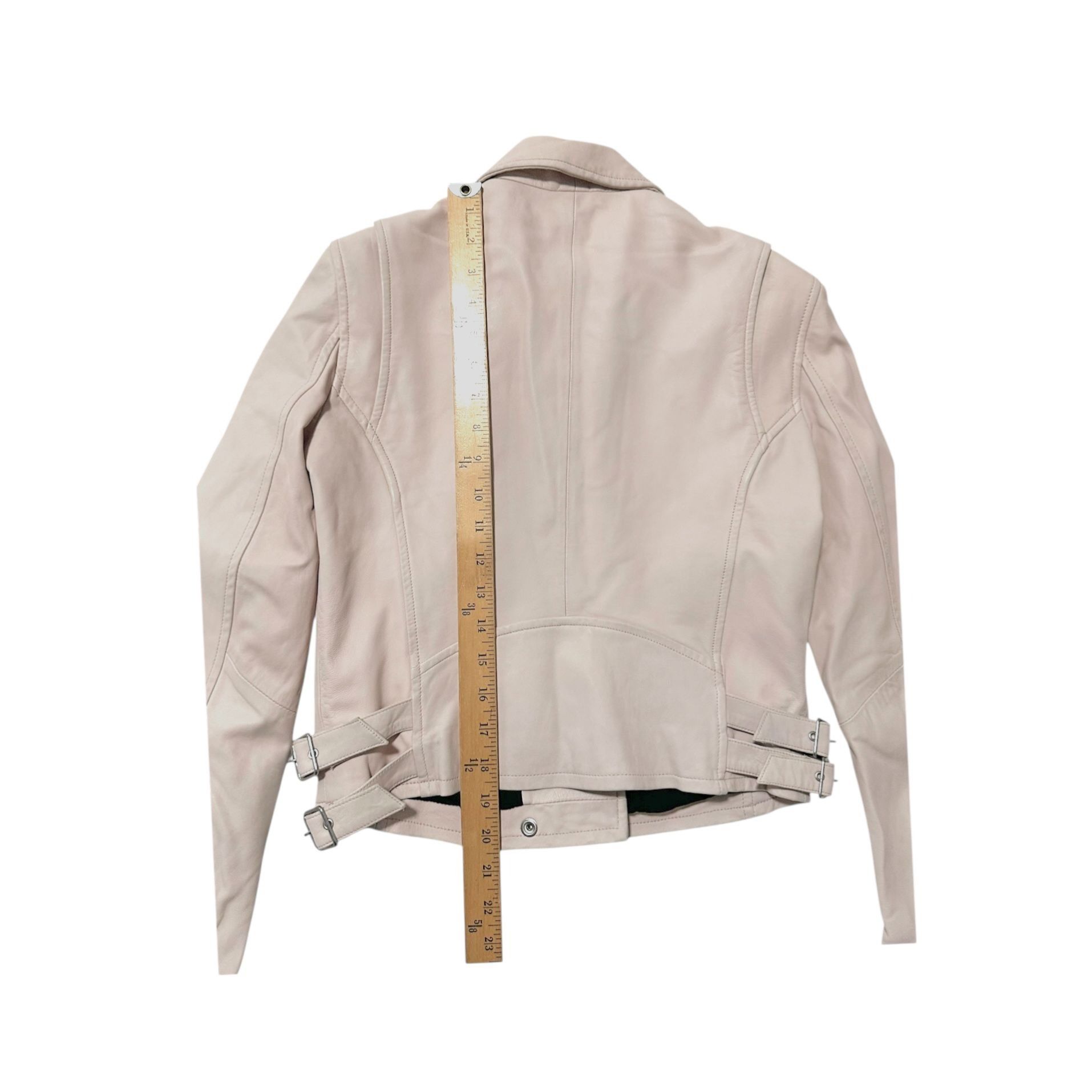 Iro IRO Ashville cropped washed-leather biker jacket, Nude Size M / US 6-8 / IT 42-44 - 15 Thumbnail